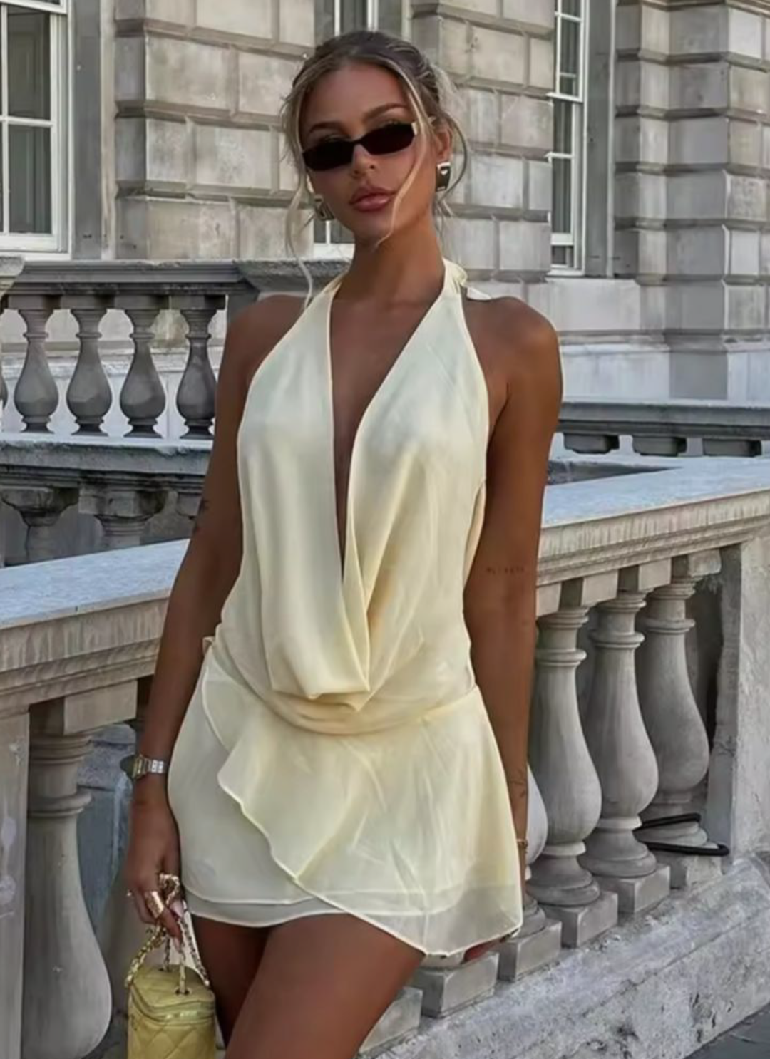 Lace-Up Backless Party Dress