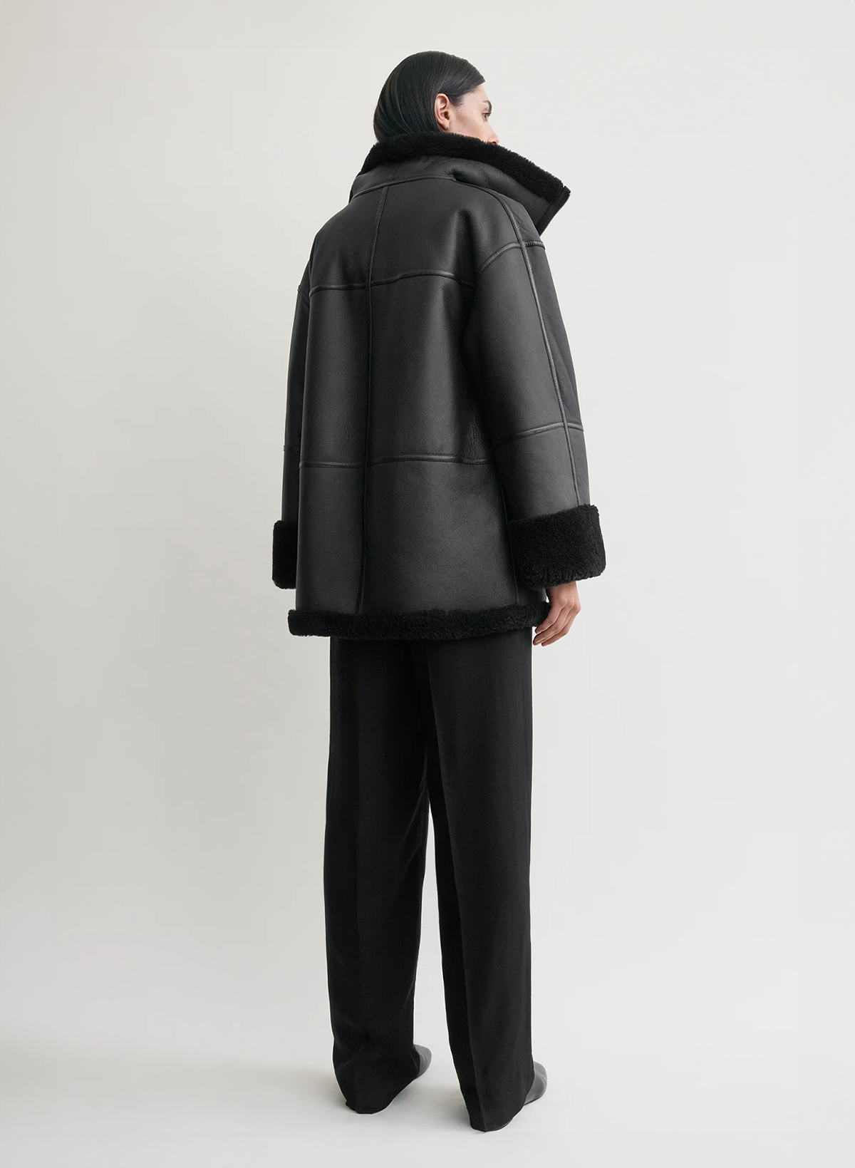 The Noir Shearling Guard Coat