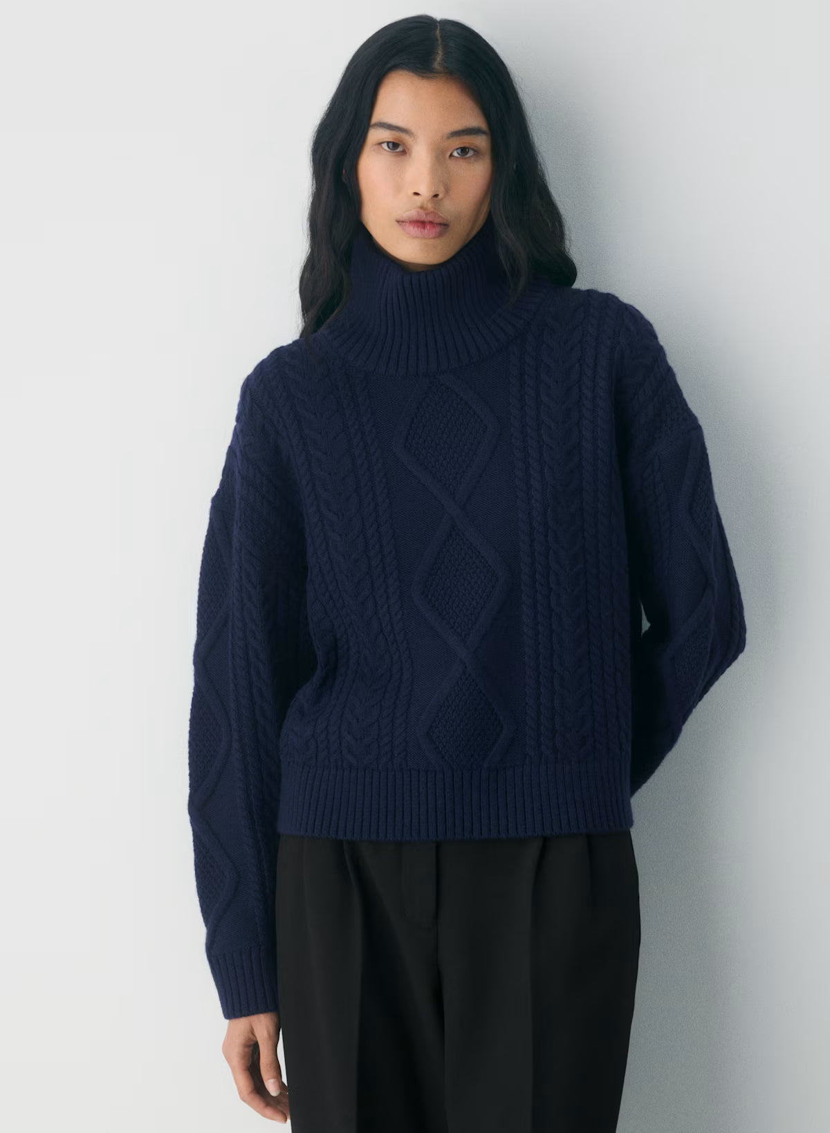 Heritage Knit Merino Wool Hi-hip Turtleneck
