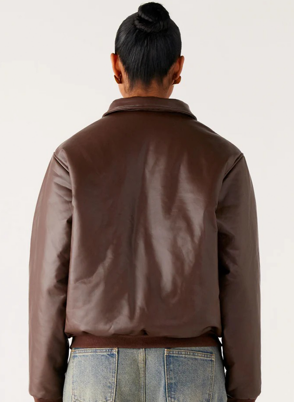 MOZROS's Faux Leather Bomber Jacket