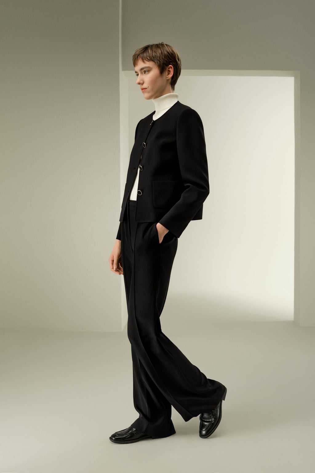 Tailored Silk Boxy Jacket