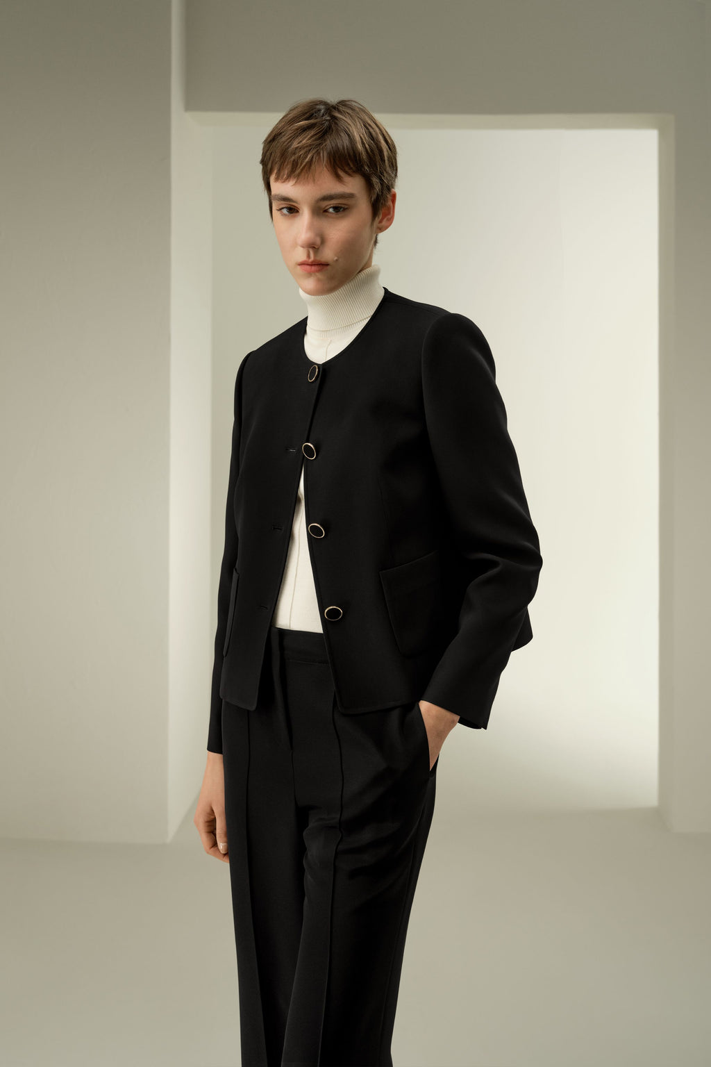 Tailored Silk Boxy Jacket