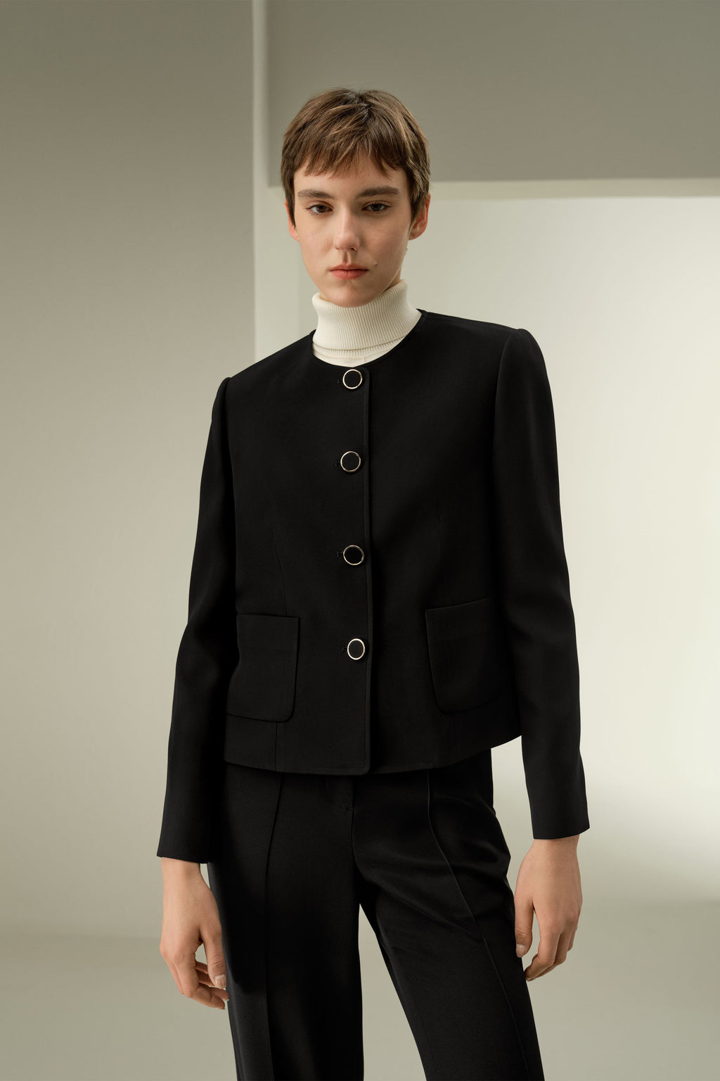 Tailored Silk Boxy Jacket