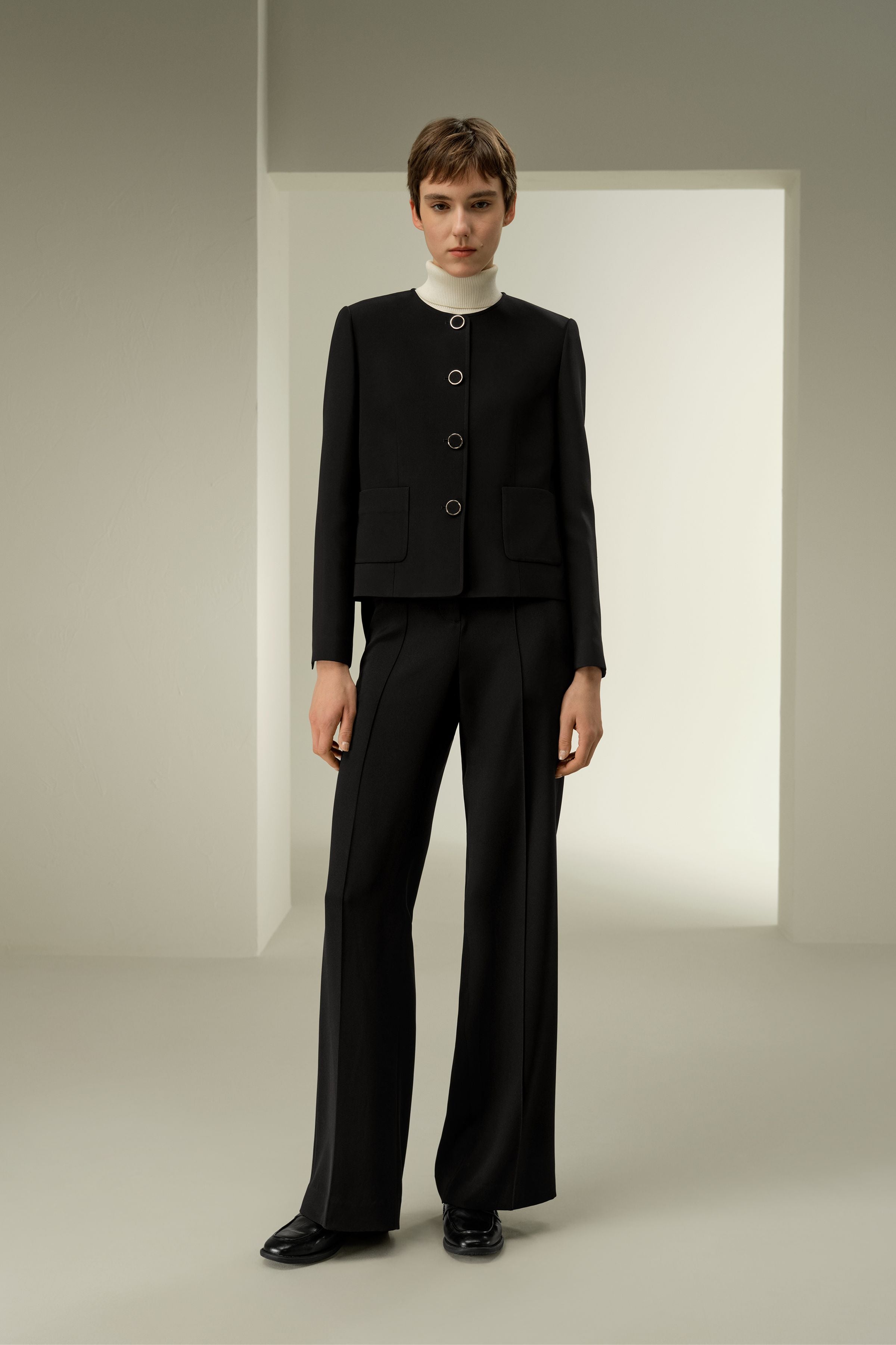 Tailored Silk Boxy Jacket