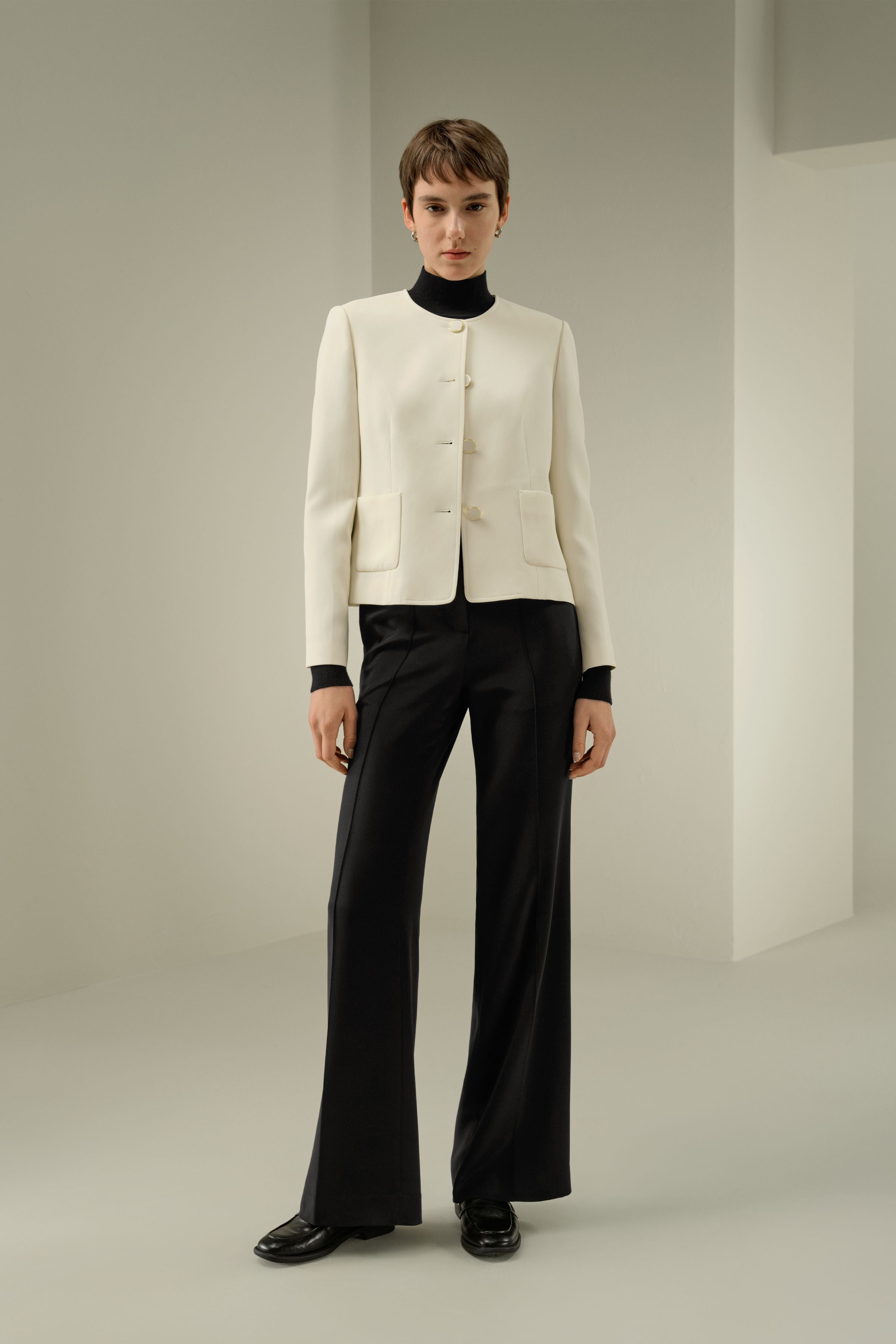 Tailored Silk Boxy Jacket
