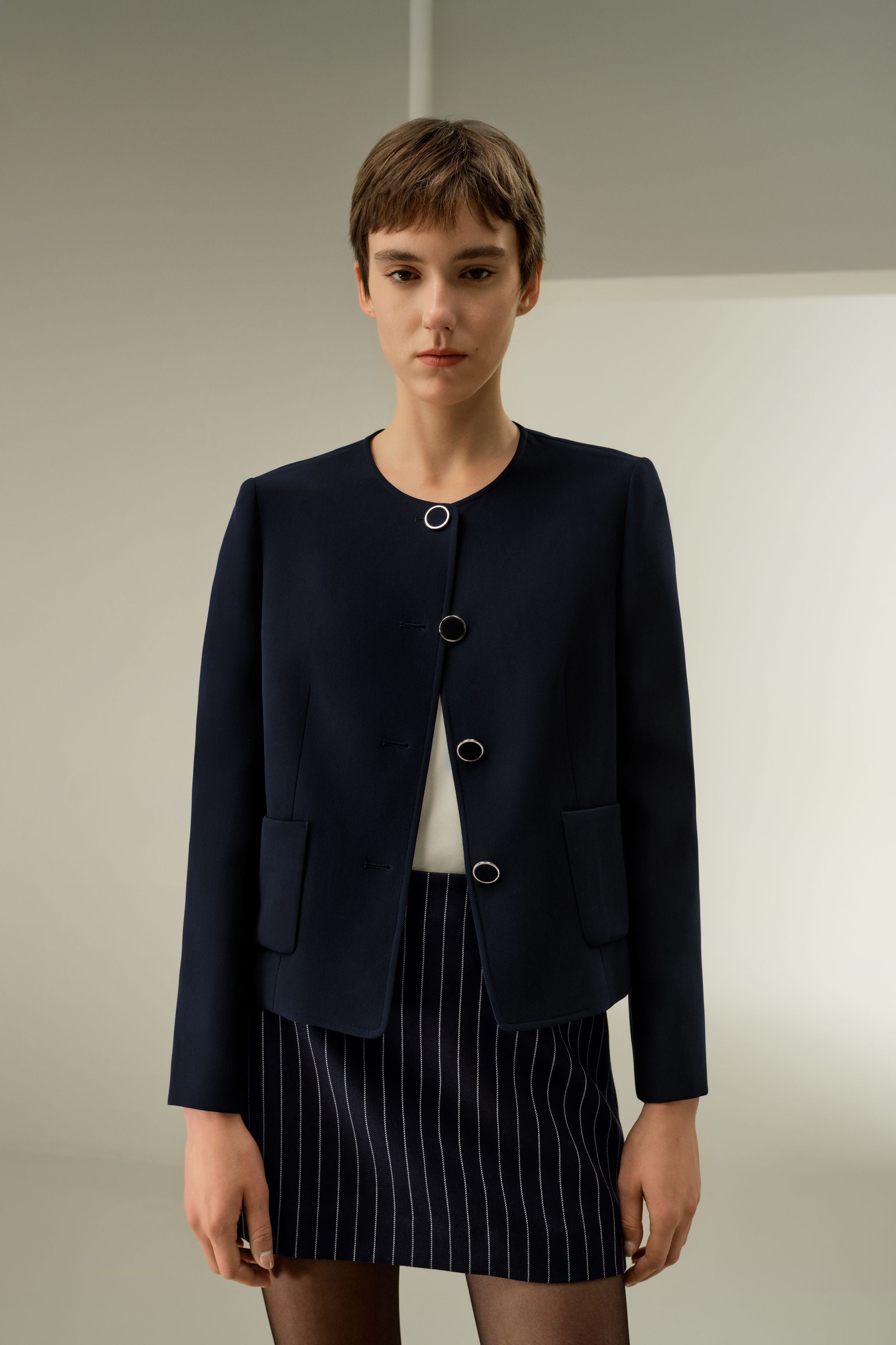 Tailored Silk Boxy Jacket