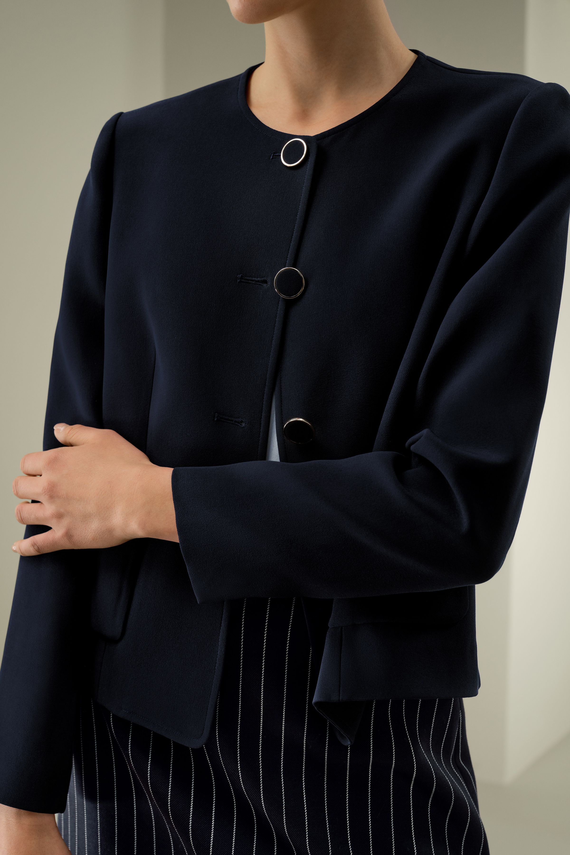Tailored Silk Boxy Jacket