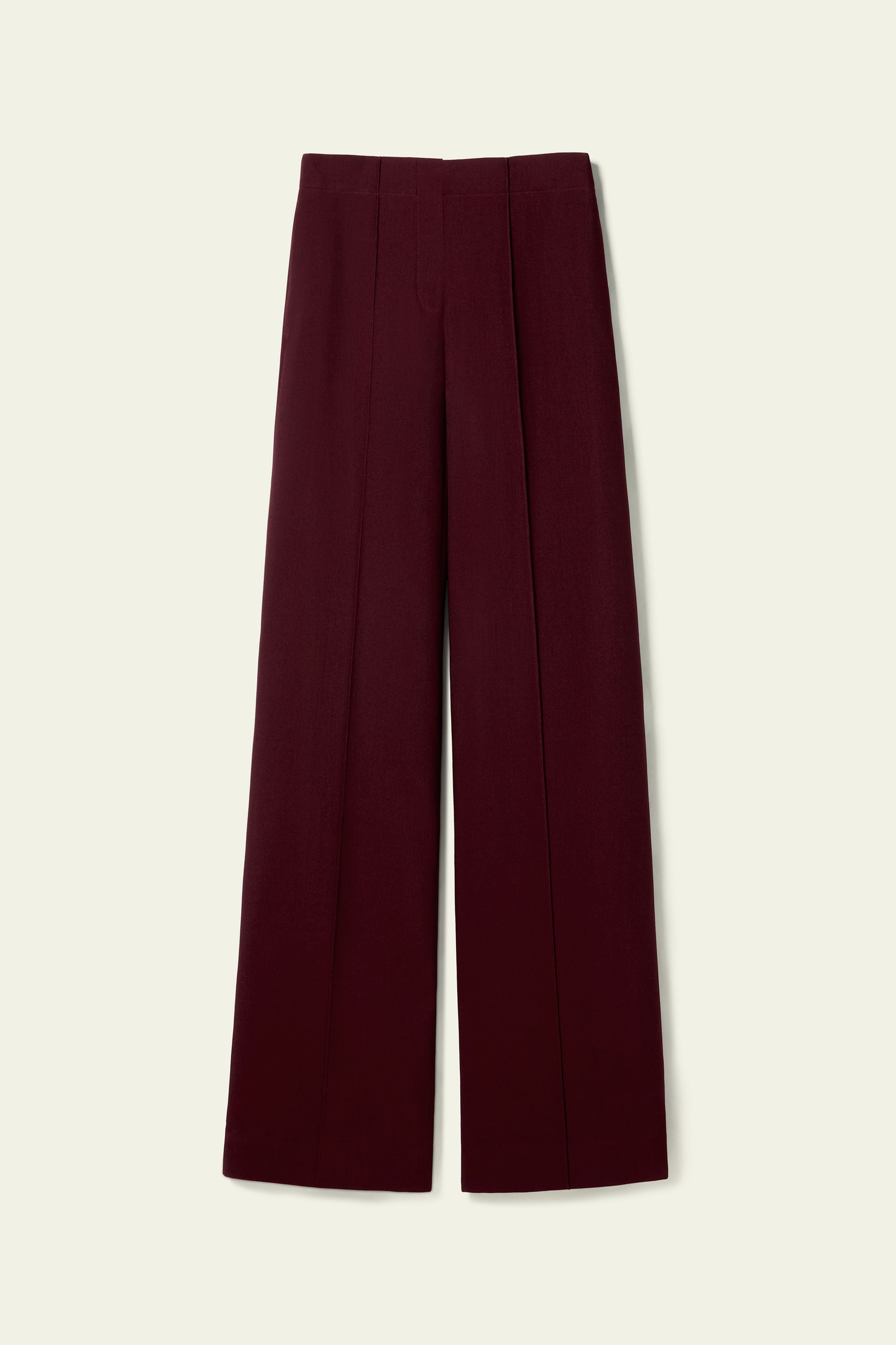 Silk-Wool Twill Flare Pants