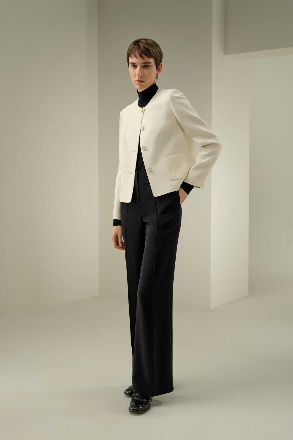 Tailored Silk Boxy Jacket