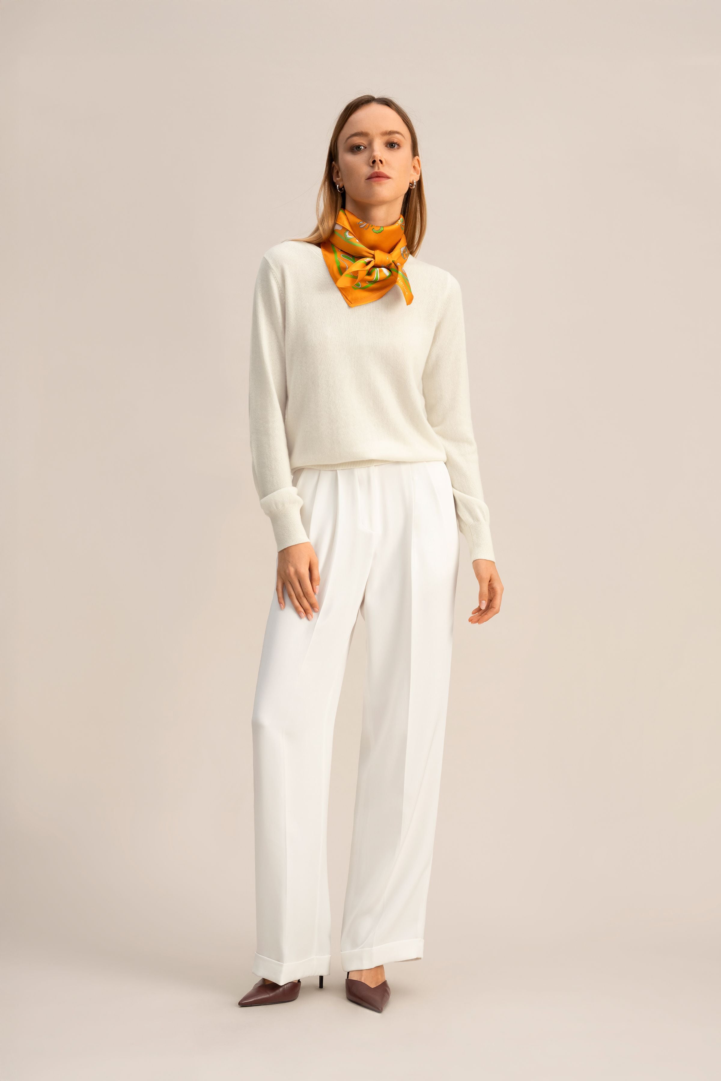 Timeless Pleated Wide-Leg Dense Silk Trousers