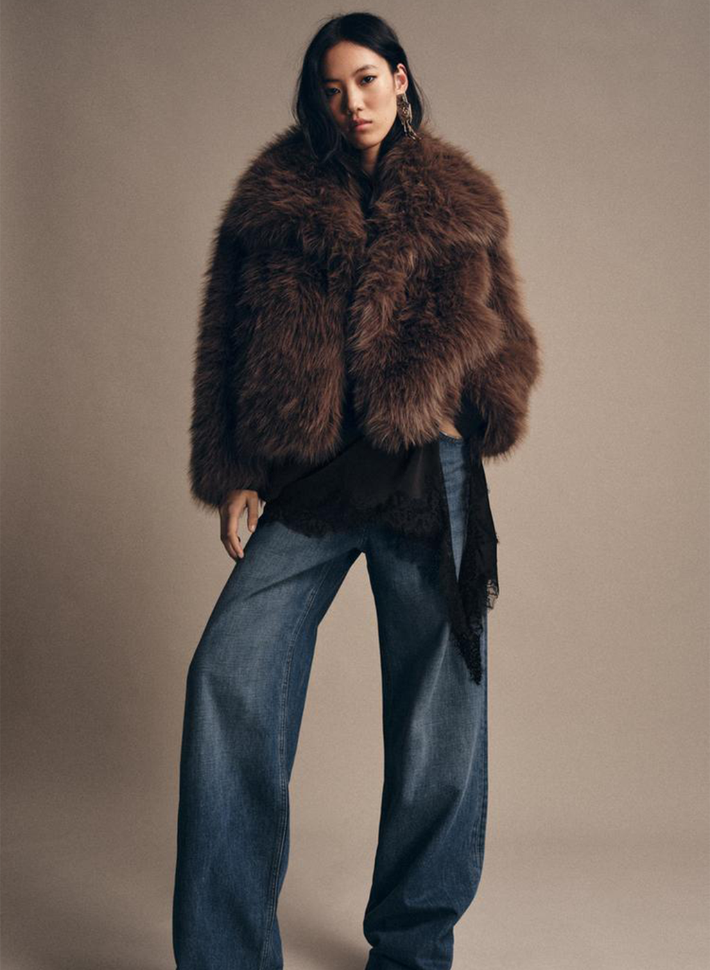 The Amara Chocolate Fur Jacket