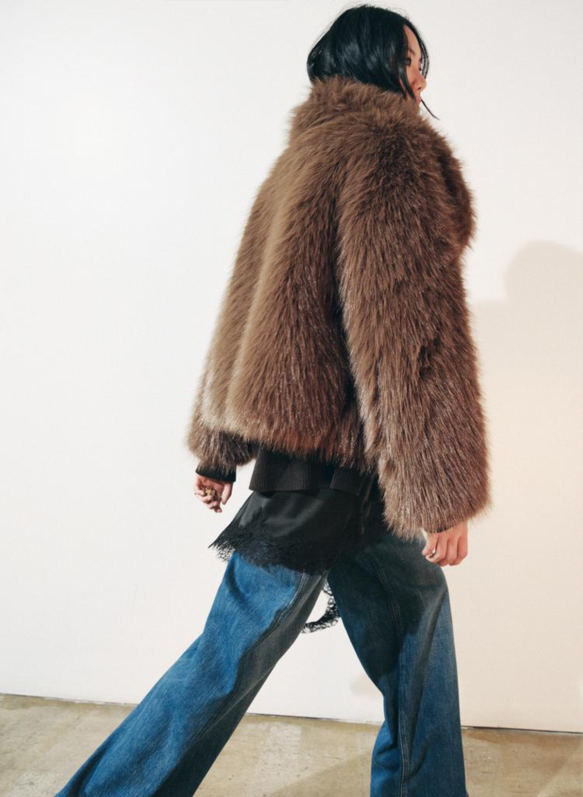 The Amara Chocolate Fur Jacket