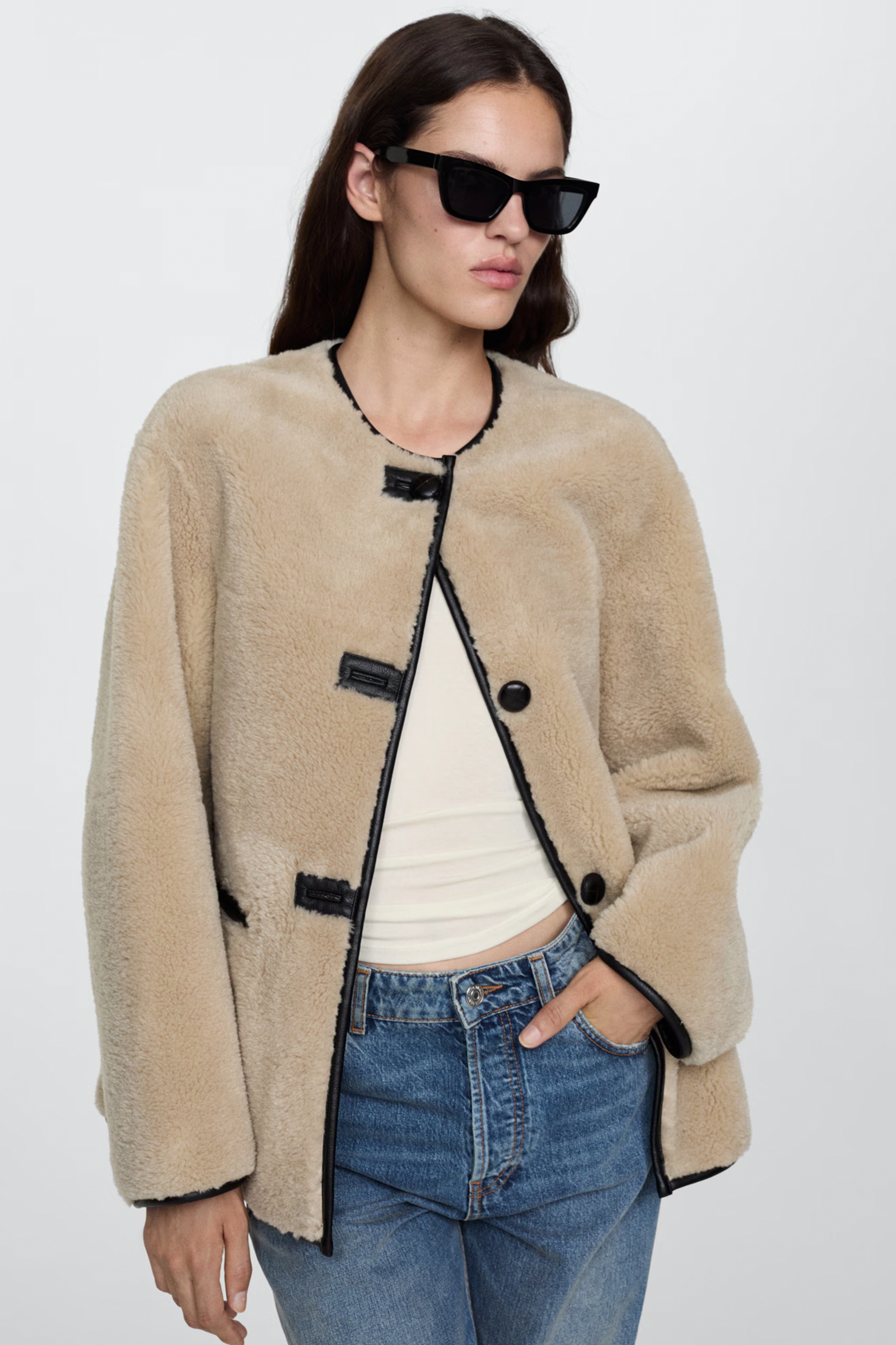 The Ecru Shearling Edit Jacket