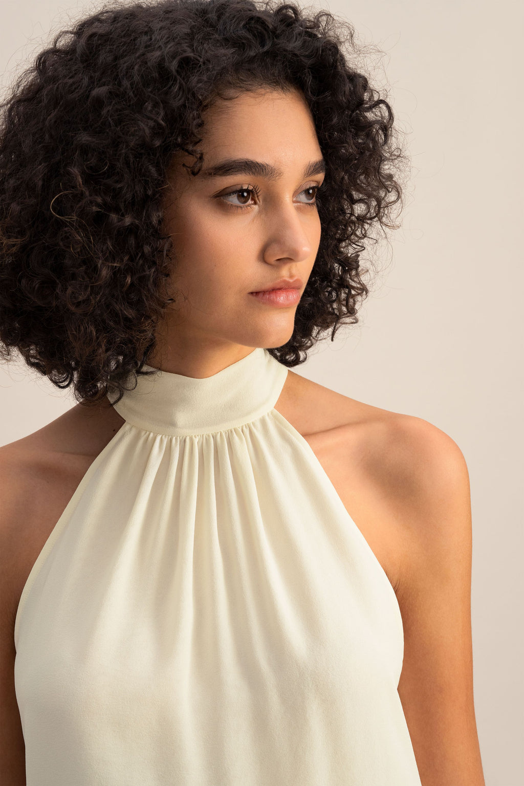 Silk Georgette Halter Neck Top