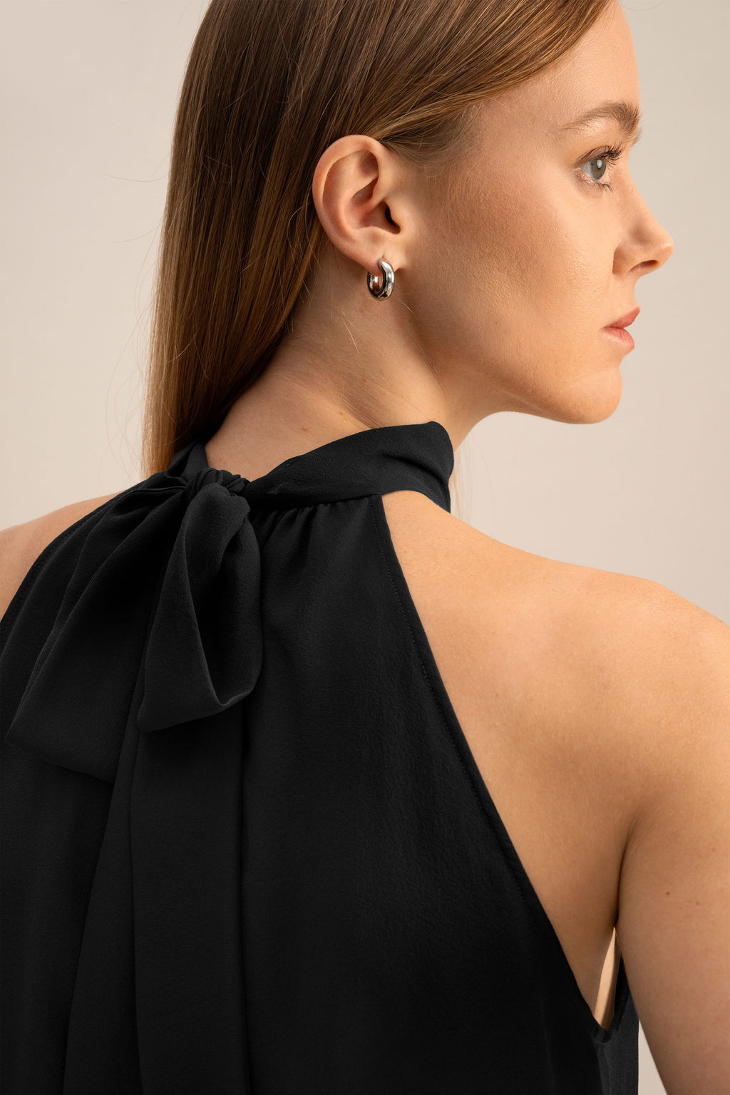 Silk Georgette Halter Neck Top