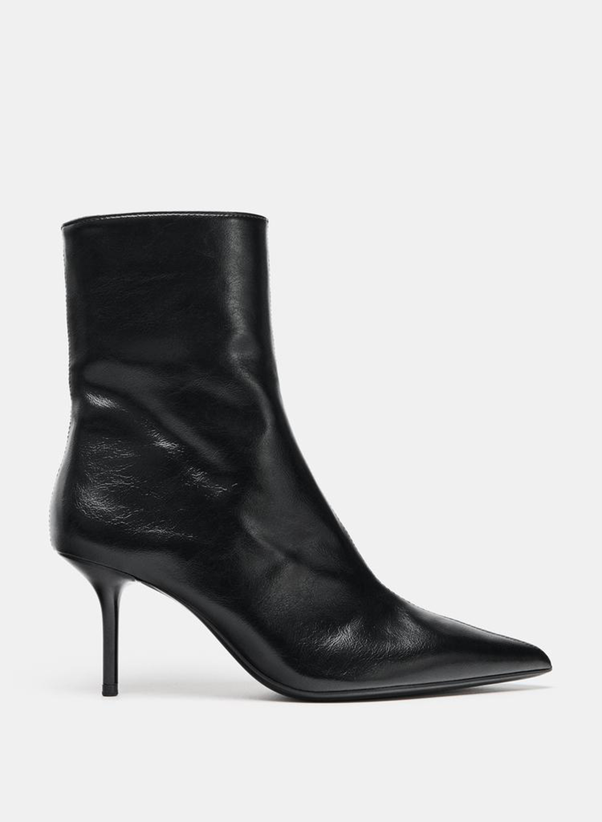 Crackled-Effect High-Heel Ankle Boots