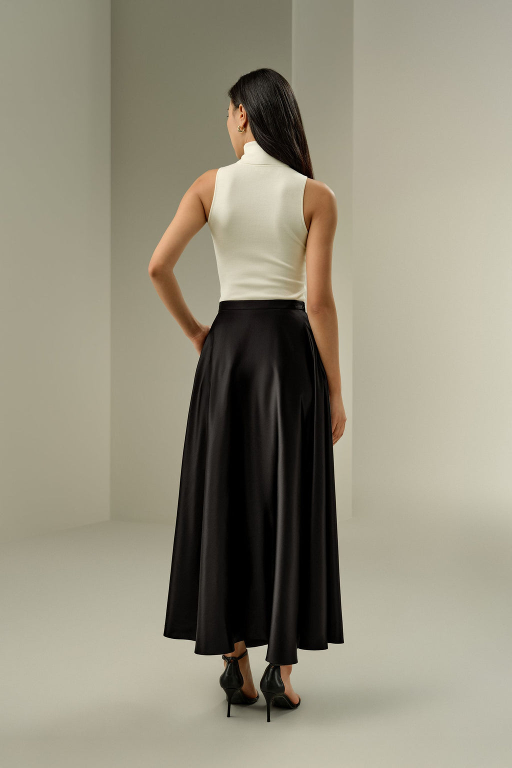 A-Line Silk Maxi Skirt