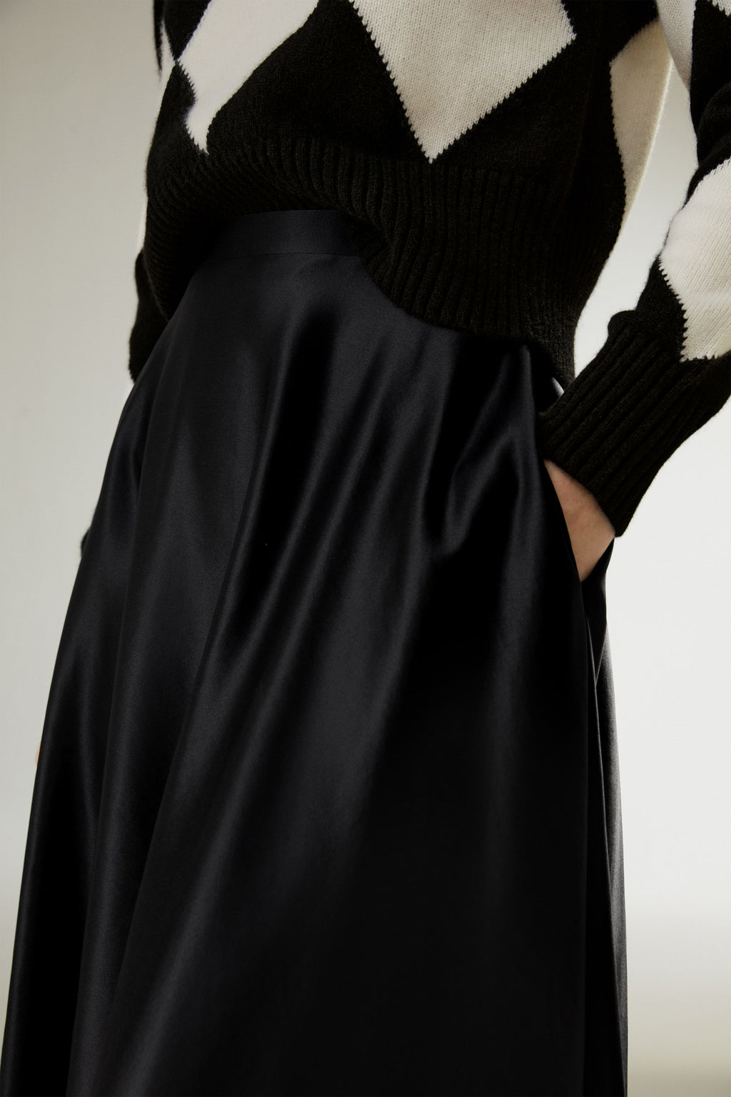 A-Line Silk Maxi Skirt