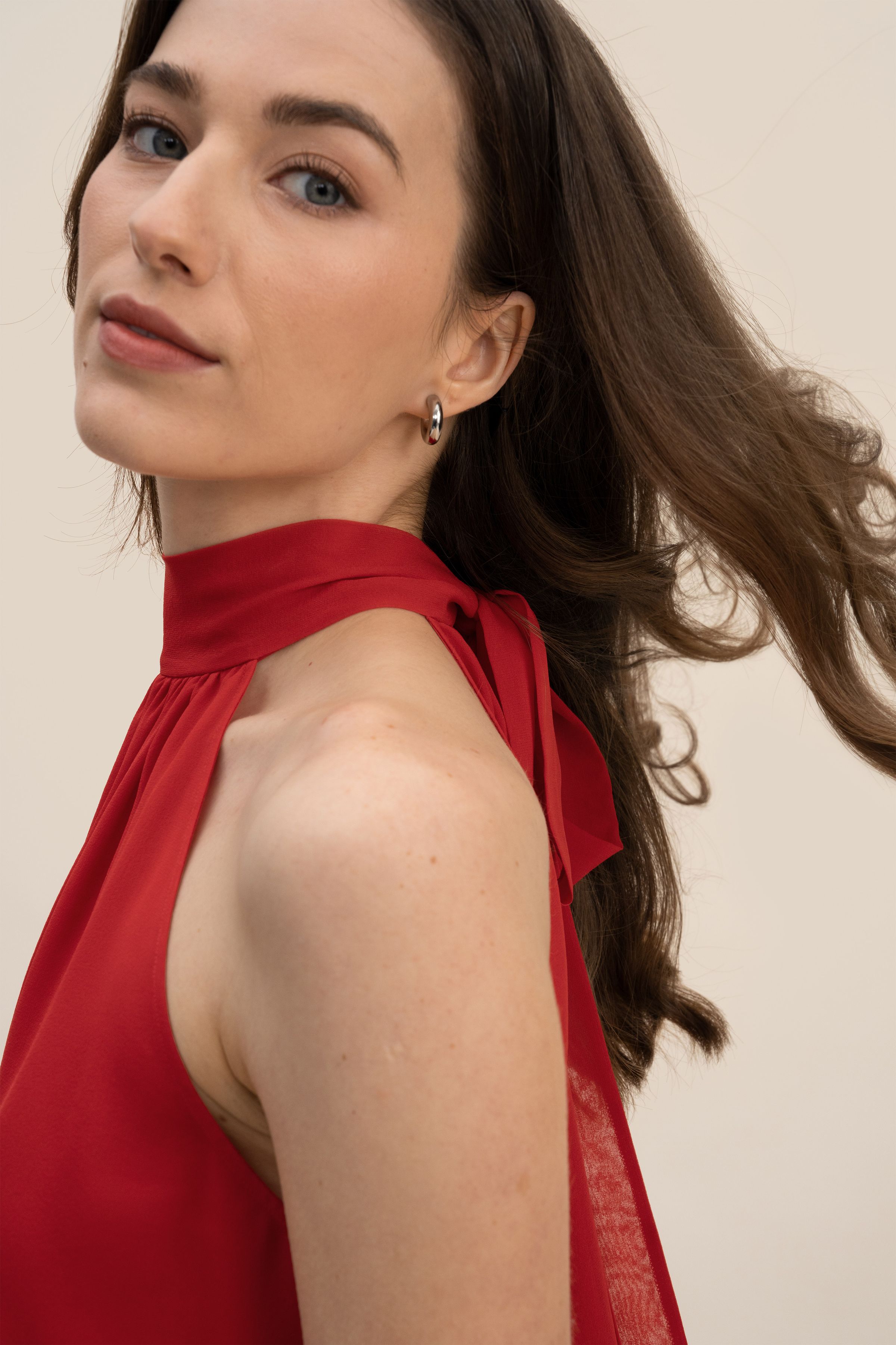 Silk Georgette Halter Neck Top