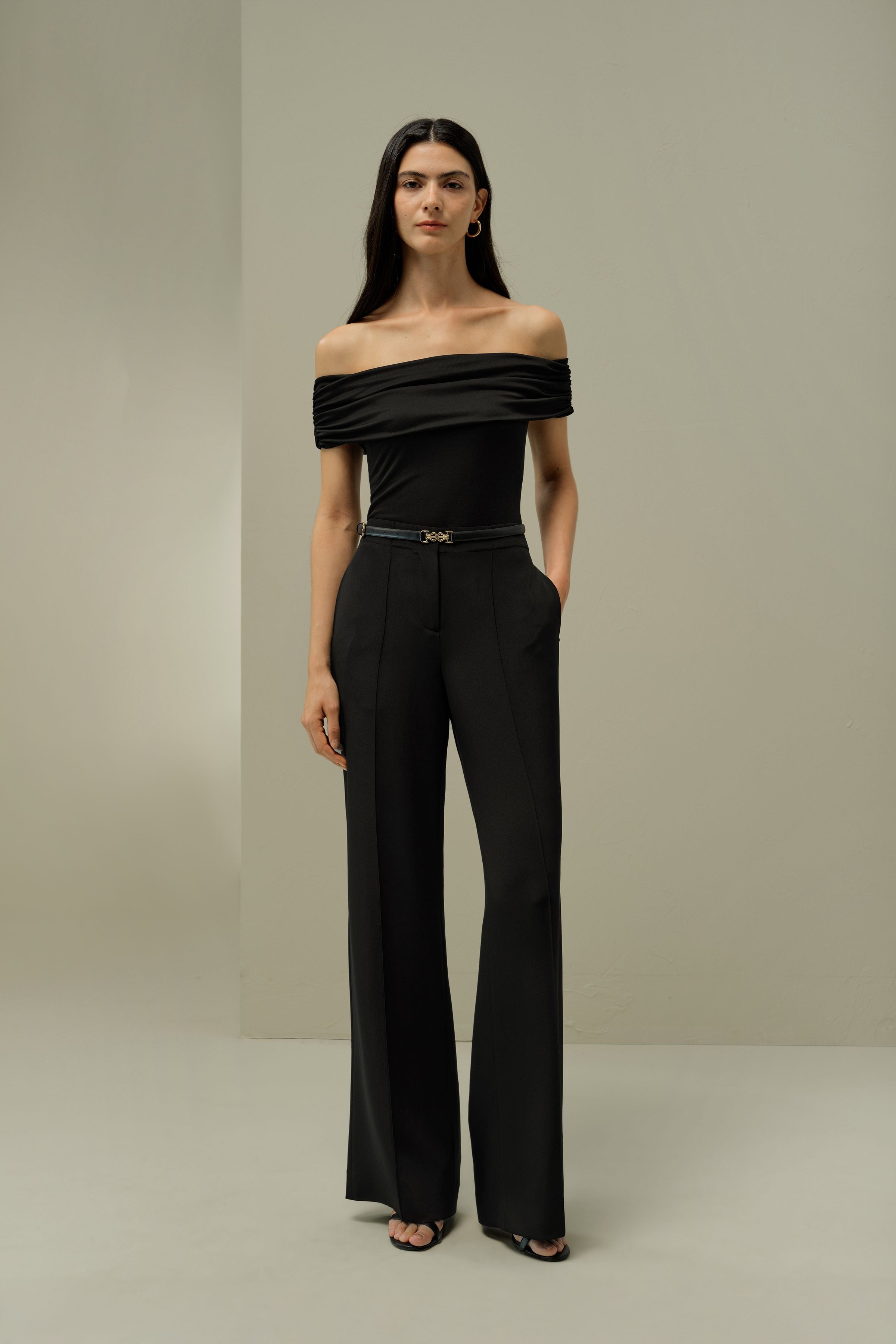 Silk Jersey Off-Shoulder Slim Top