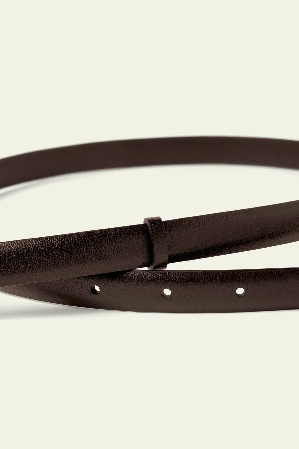 MZ Clasp Leather Skinny Belt