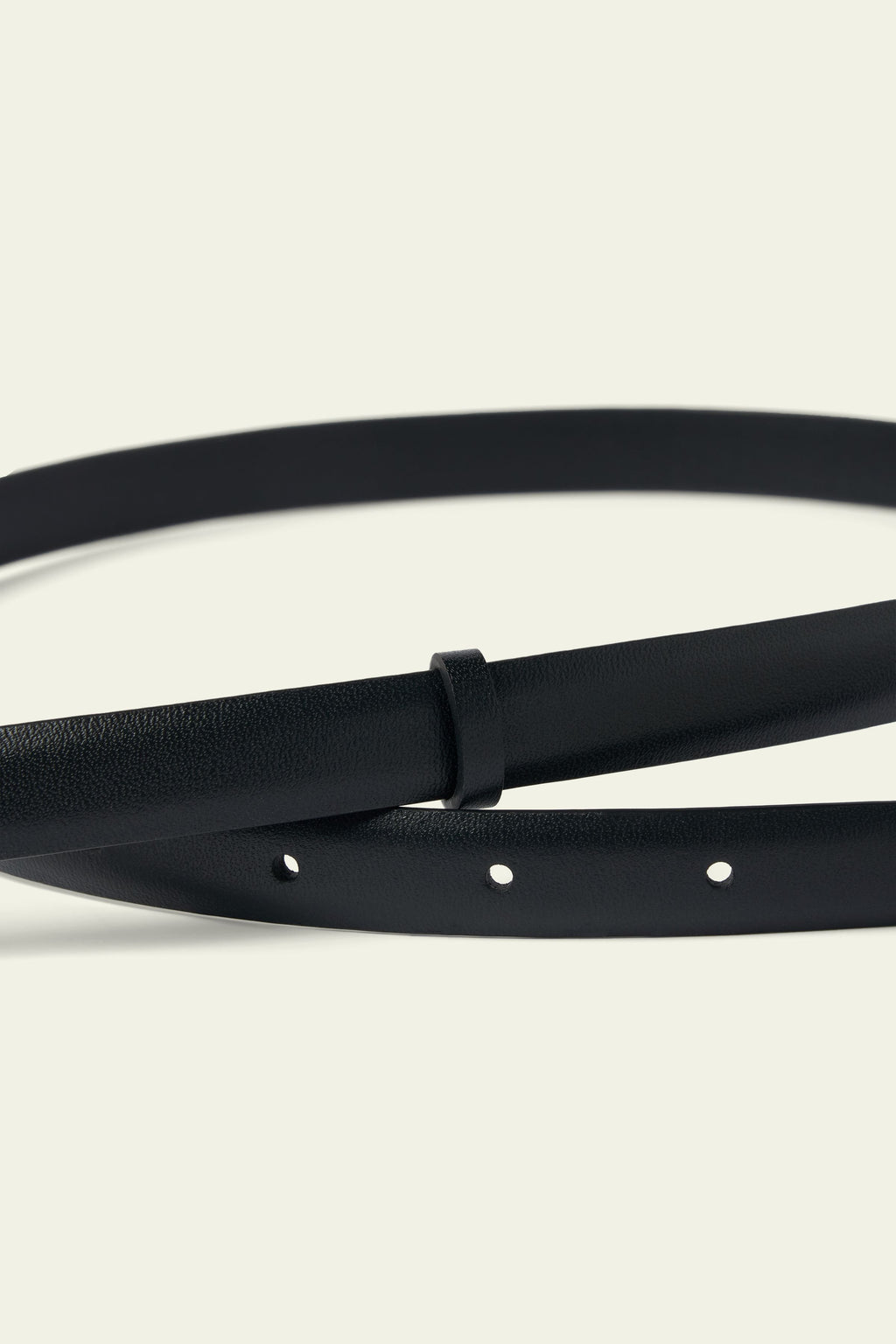 MZ Clasp Leather Skinny Belt