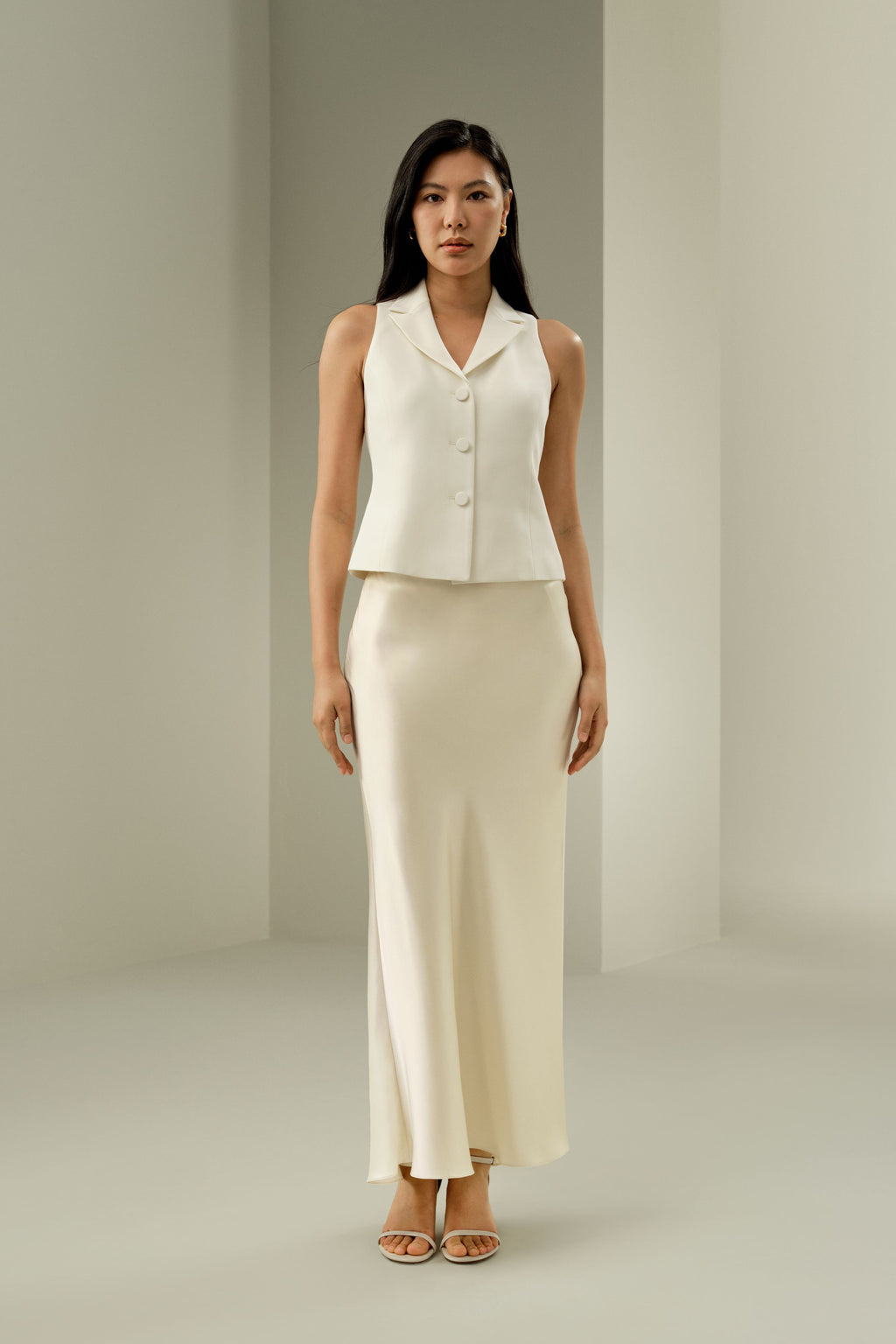 Silk Maxi Skirt with Flare Hem