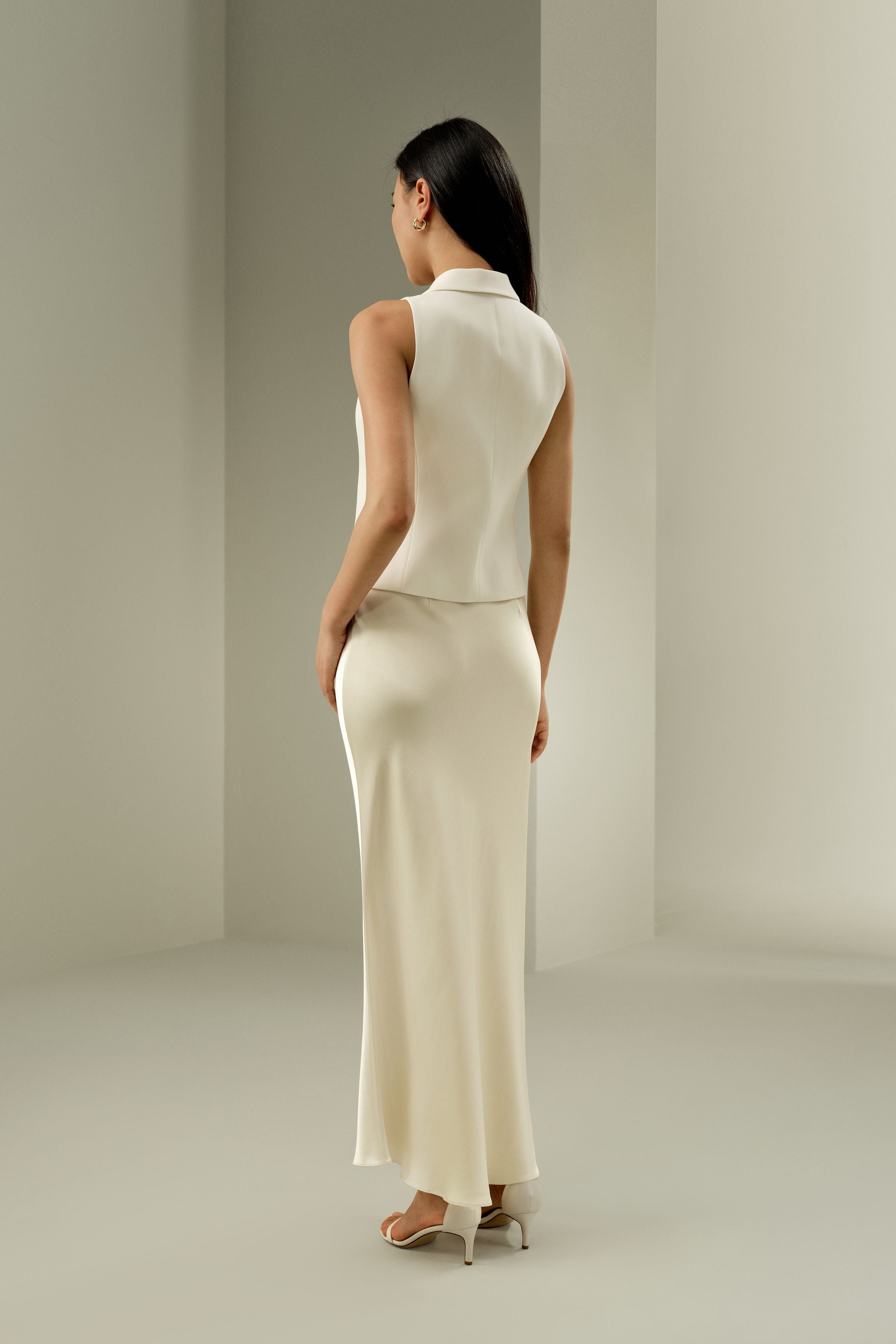 Silk Maxi Skirt with Flare Hem