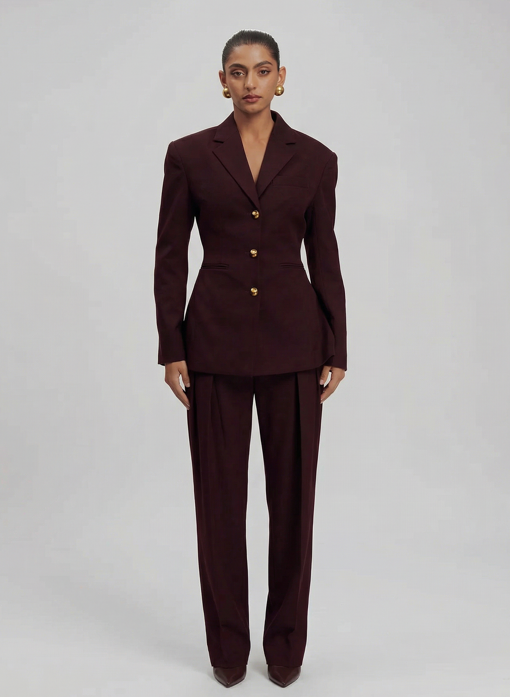 Matteo Oversized Blazer – Pinot Noir