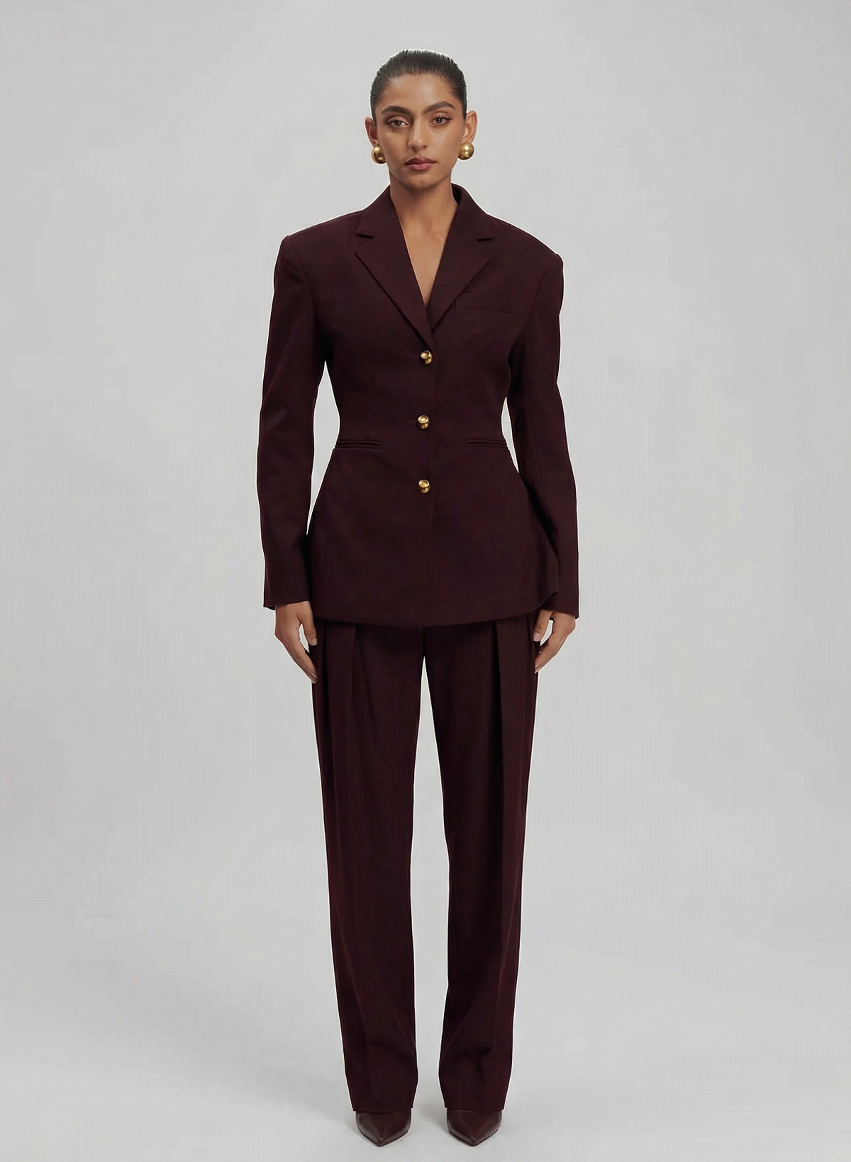 Matteo Oversized Blazer – Pinot Noir