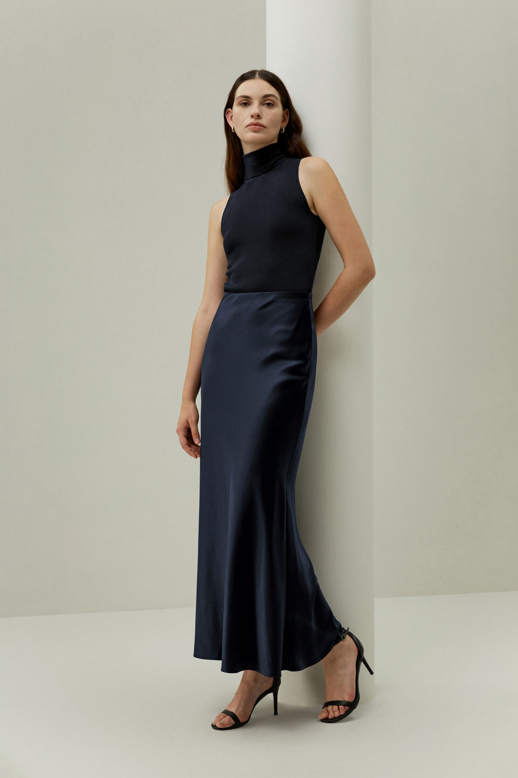 Double-Faced Silk Charmeuse Skirt