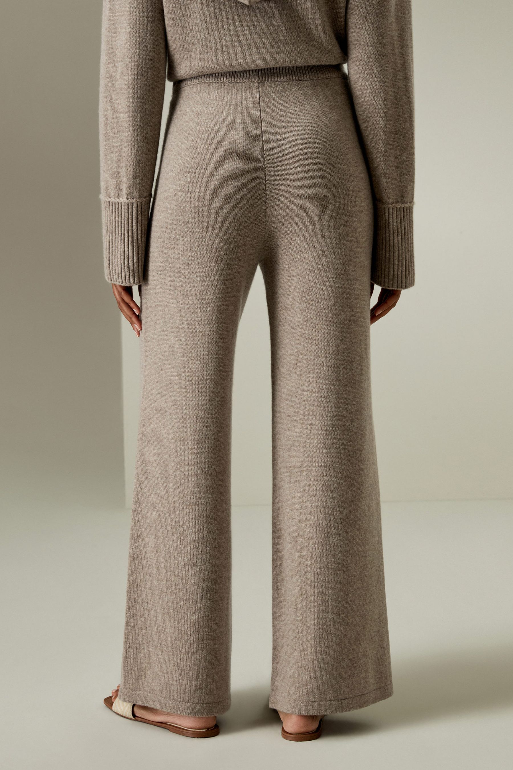 Merino Wool Jersey Wide-Leg Pants