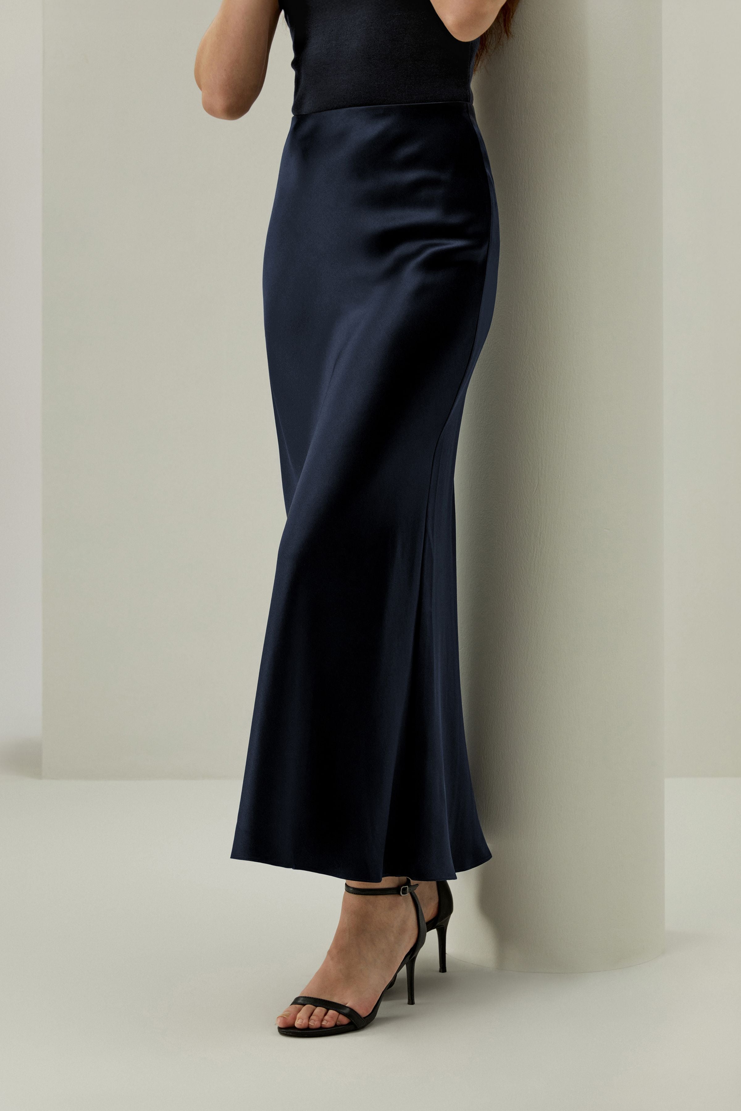 Double-Faced Silk Charmeuse Skirt