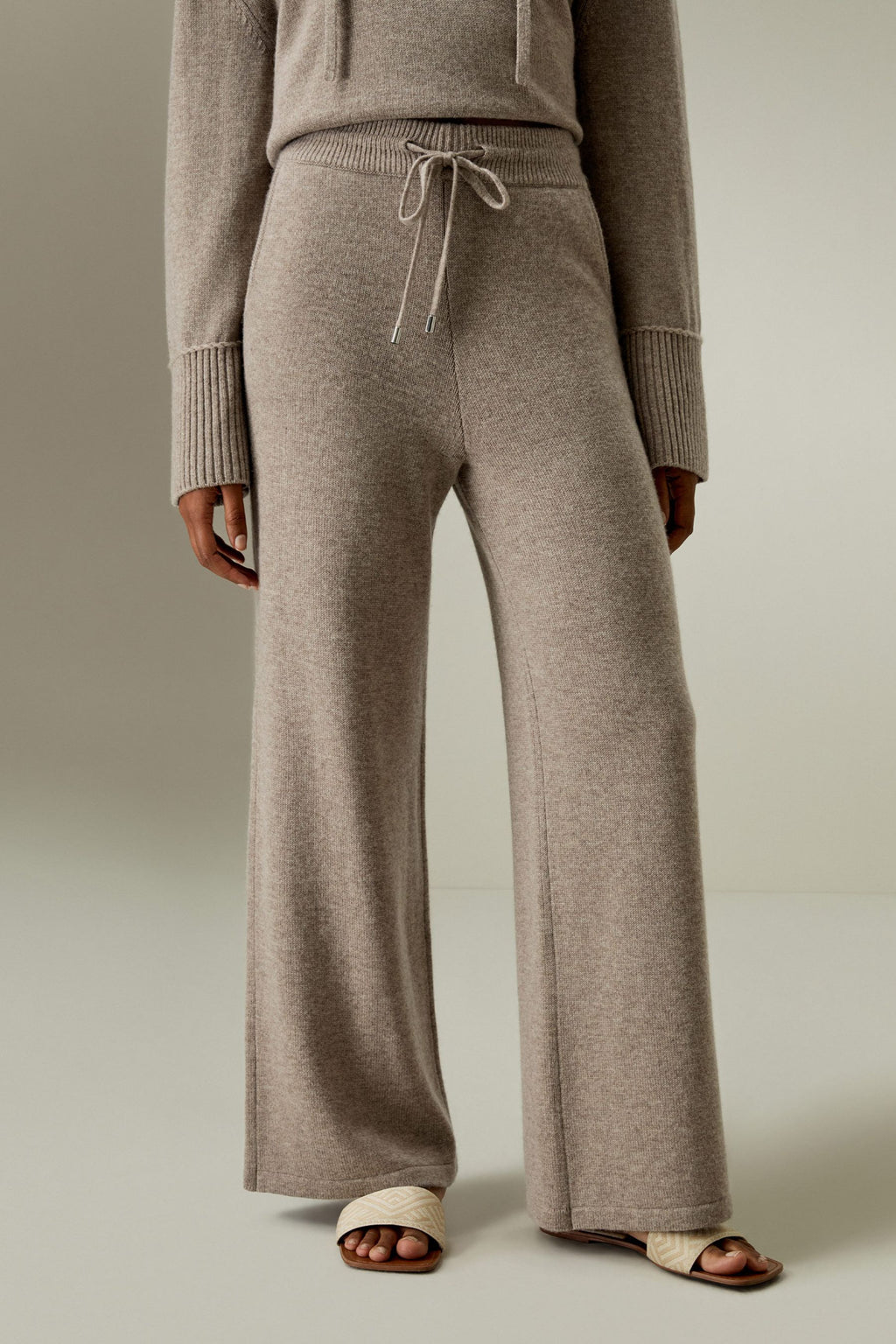 Merino Wool Jersey Wide-Leg Pants