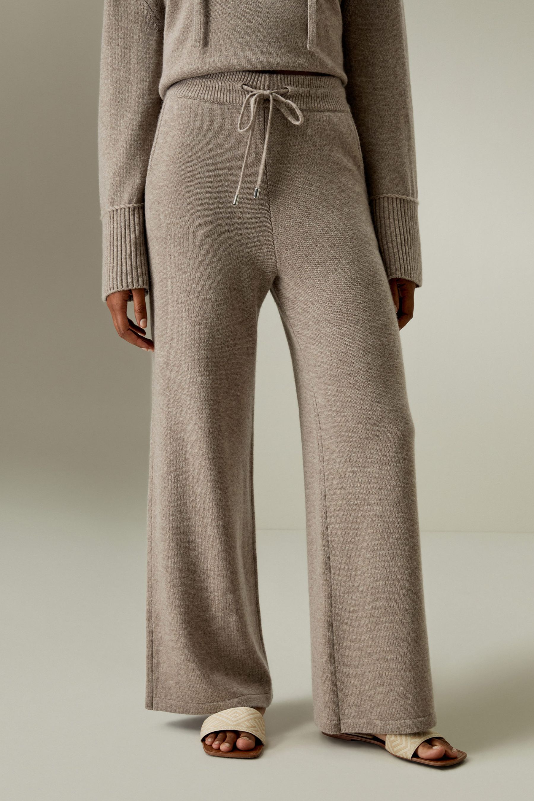 Merino Wool Jersey Wide-Leg Pants