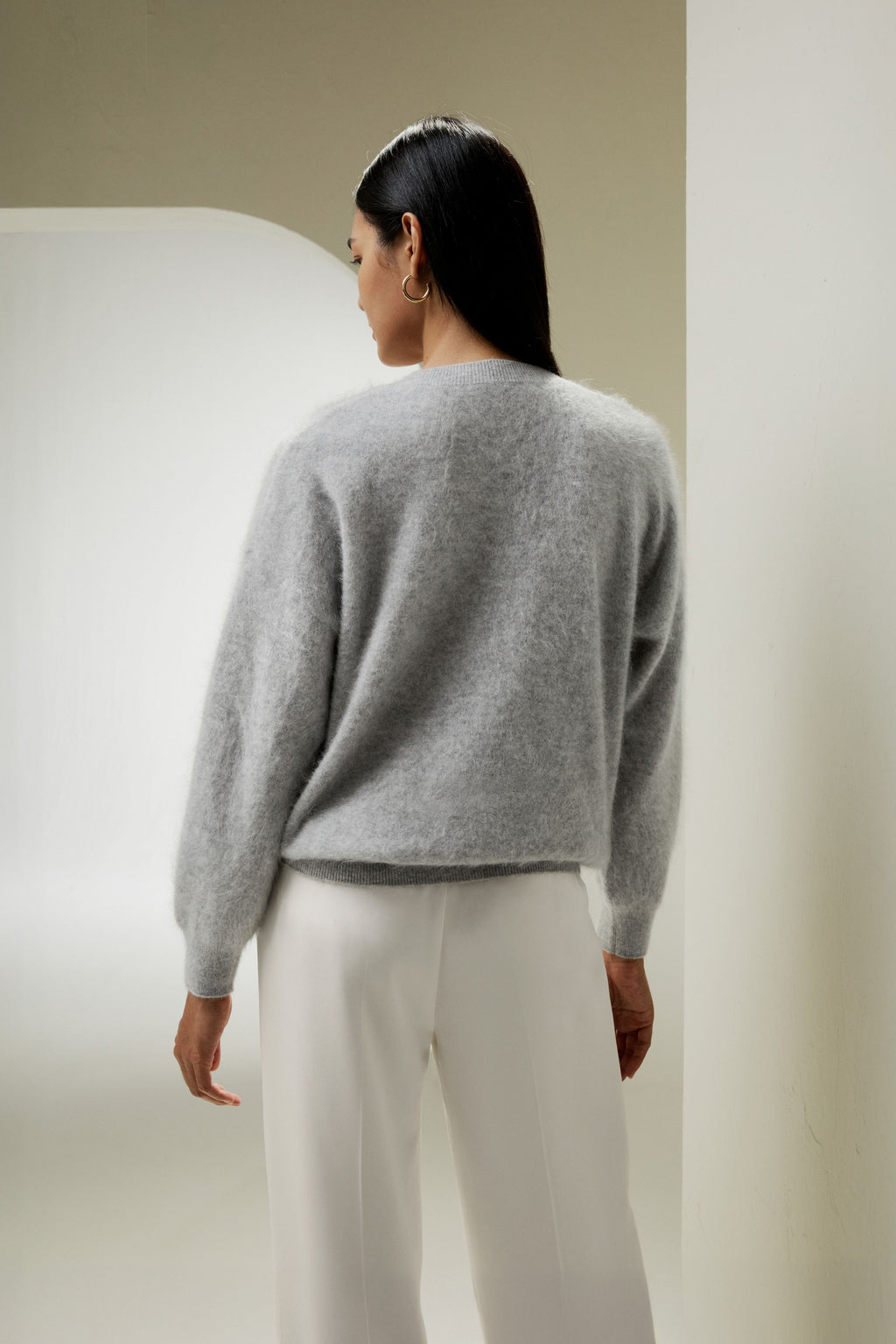 Brushed Cashmere Pullover Sweater