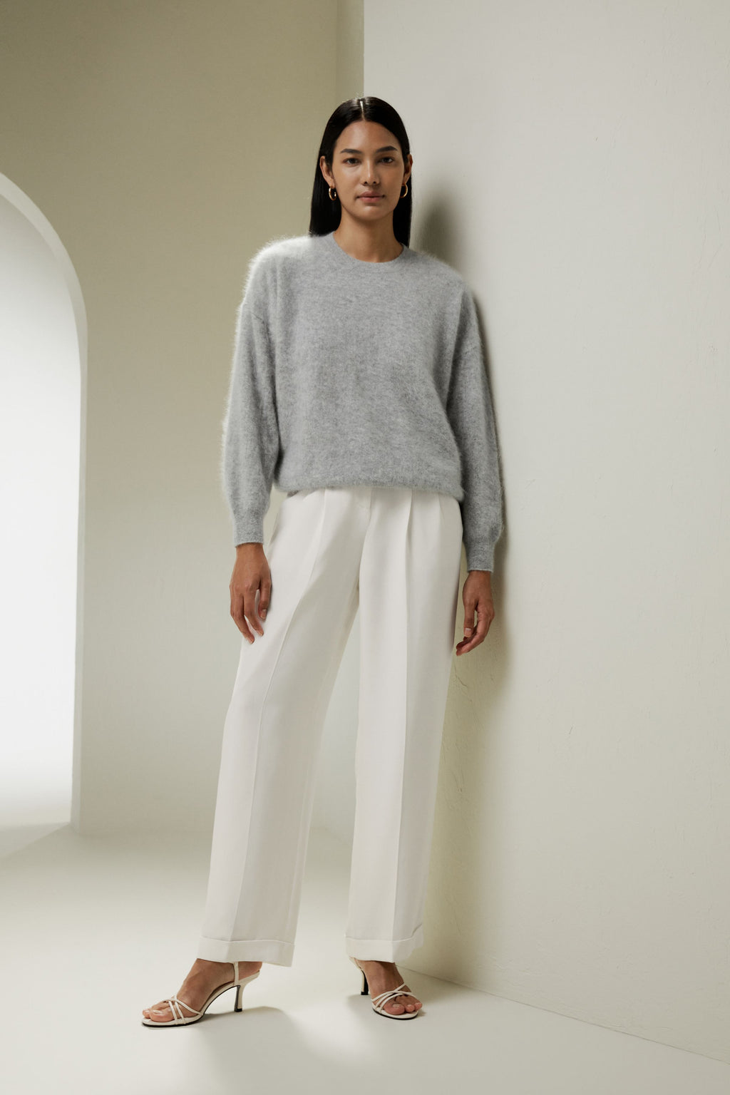Brushed Cashmere Pullover Sweater