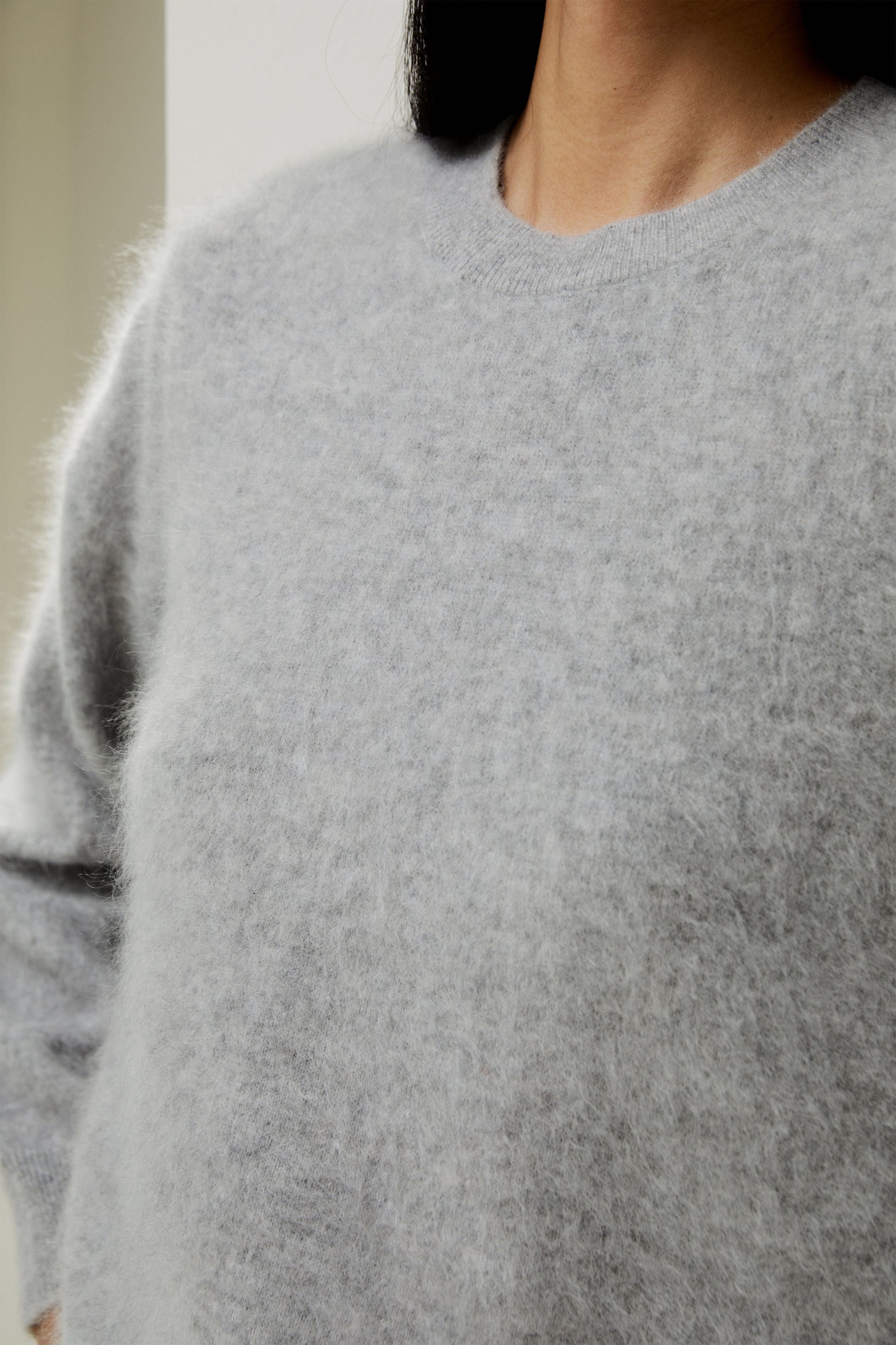 Brushed Cashmere Pullover Sweater