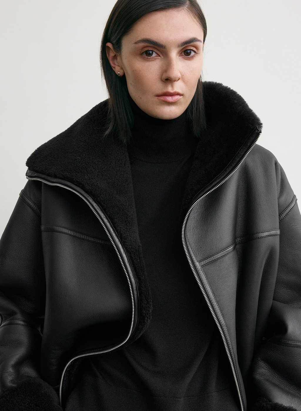 The Noir Shearling Guard Coat