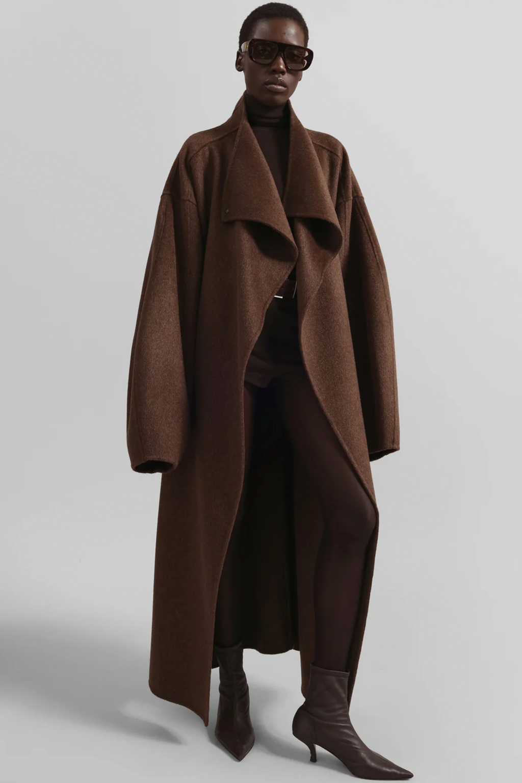 MOZROS's Funnel Neck Wool Coat