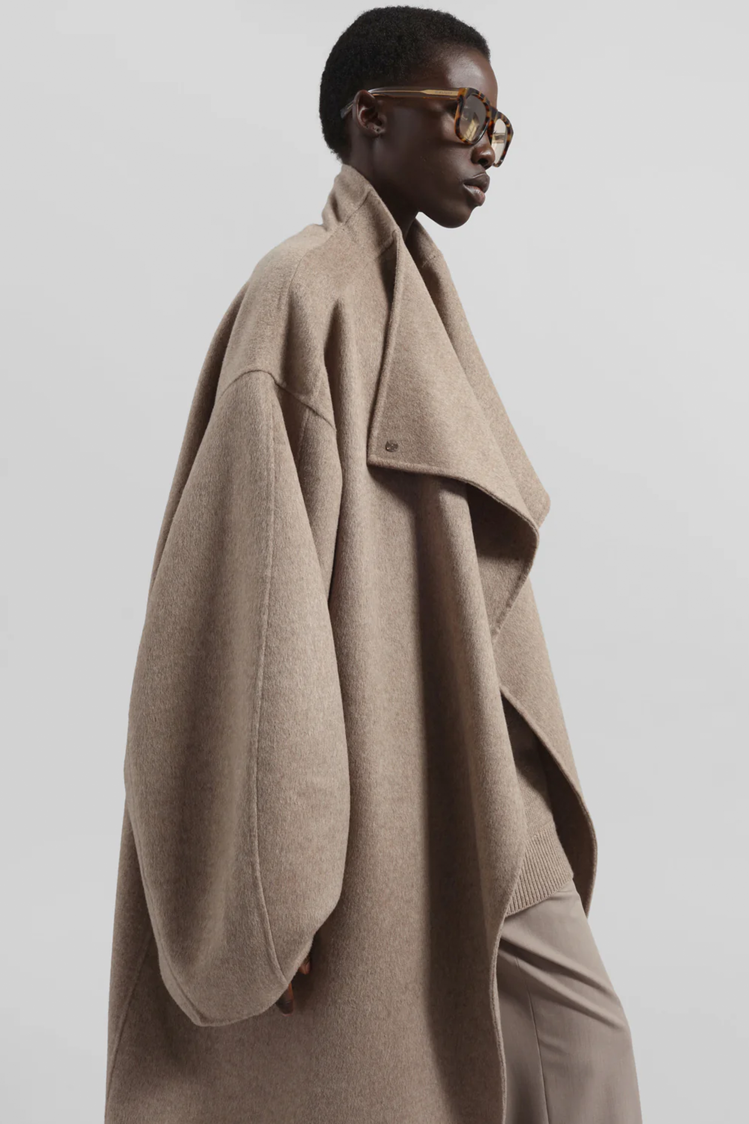 MOZROS's Funnel Neck Wool Coat