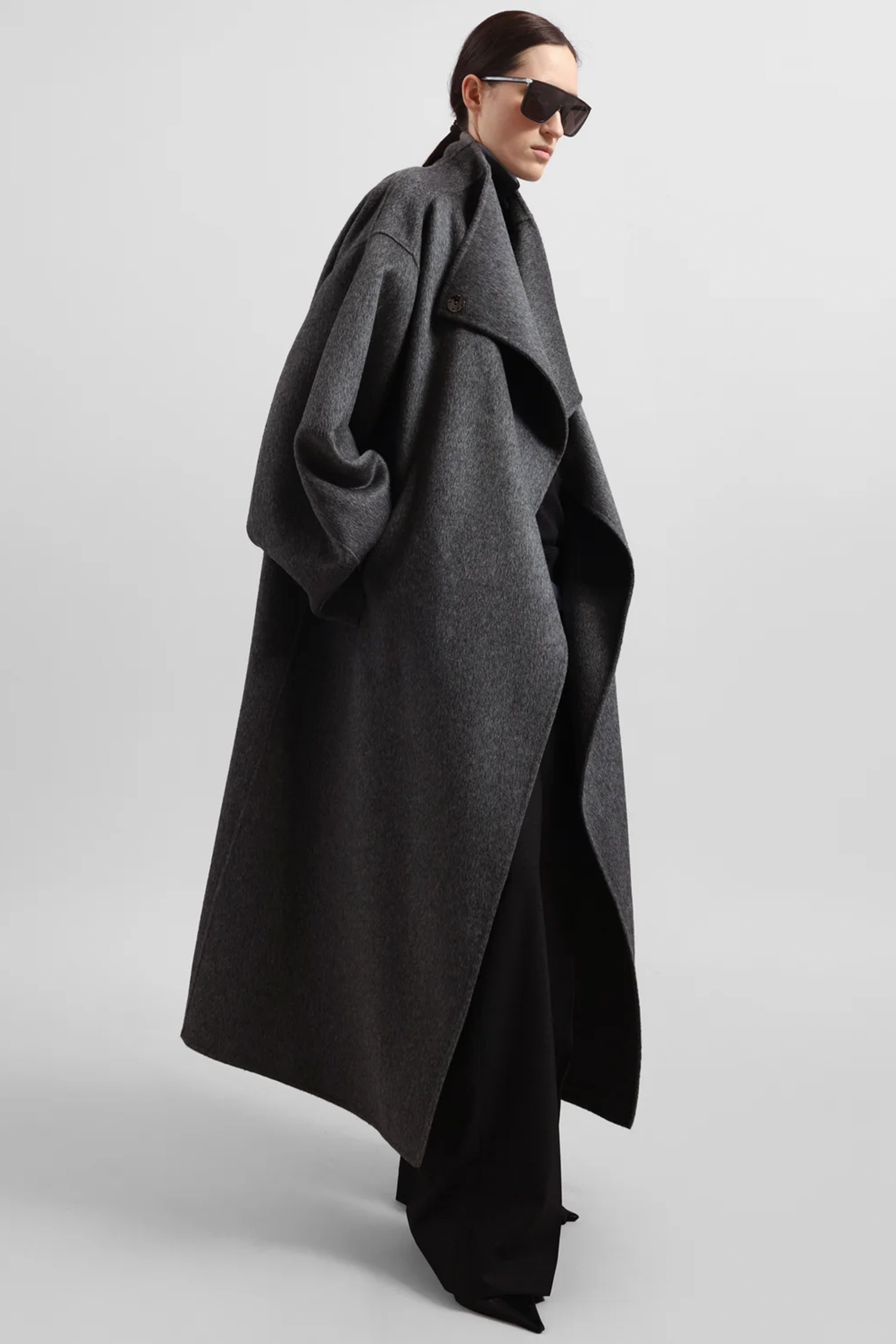 MOZROS's Funnel Neck Wool Coat