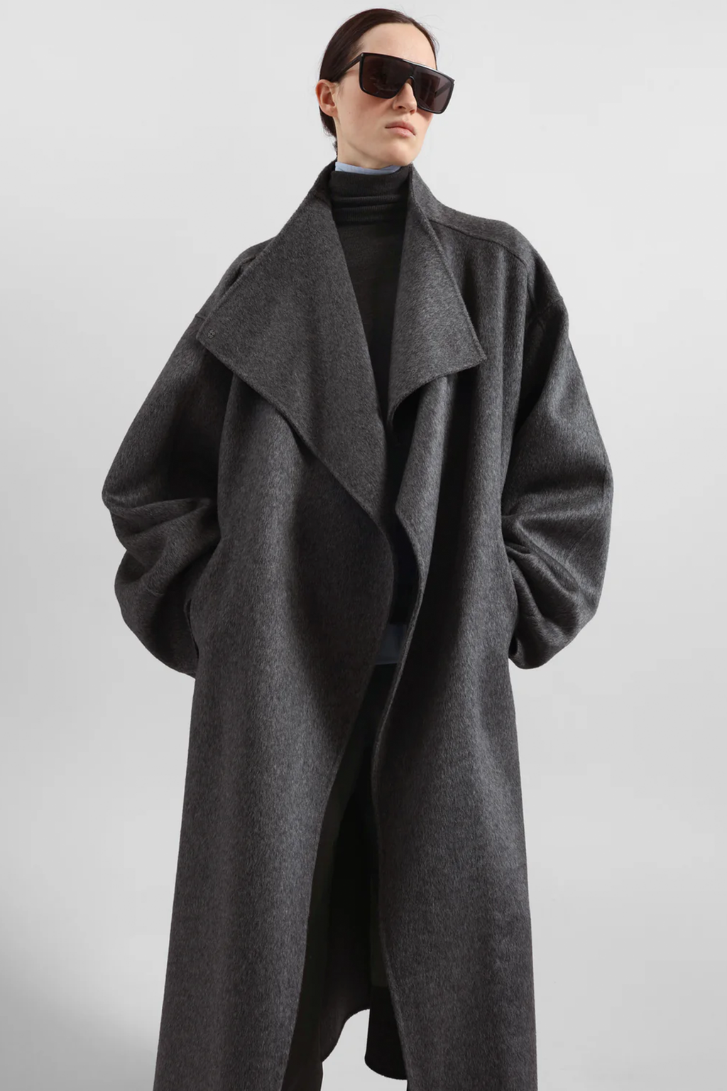 MOZROS's Funnel Neck Wool Coat