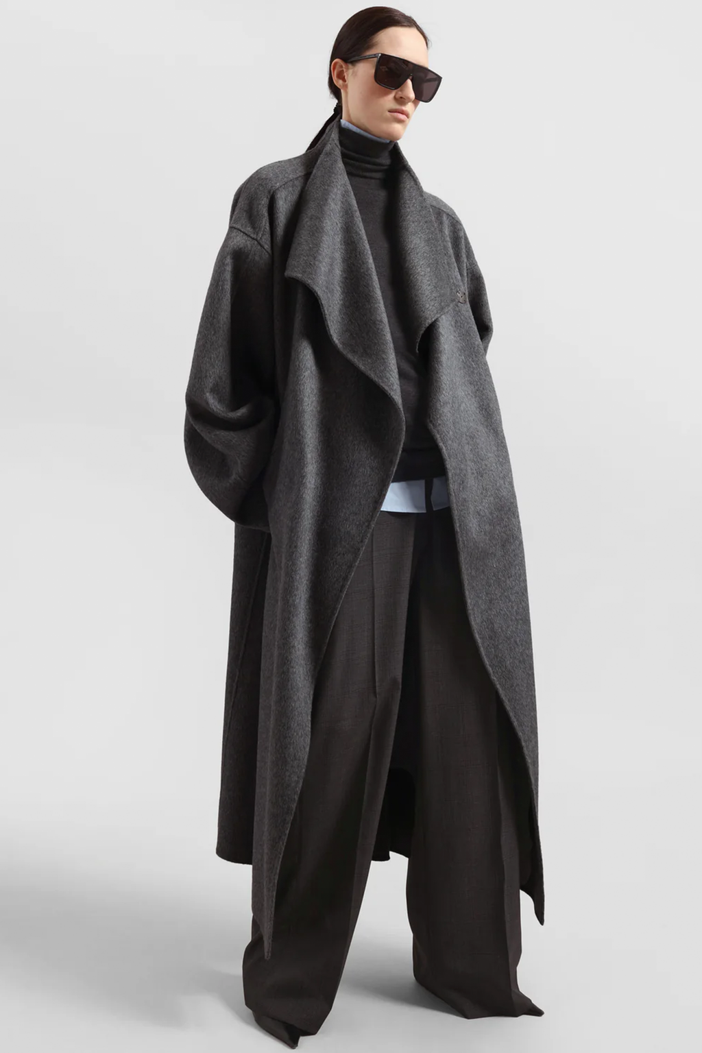 MOZROS's Funnel Neck Wool Coat