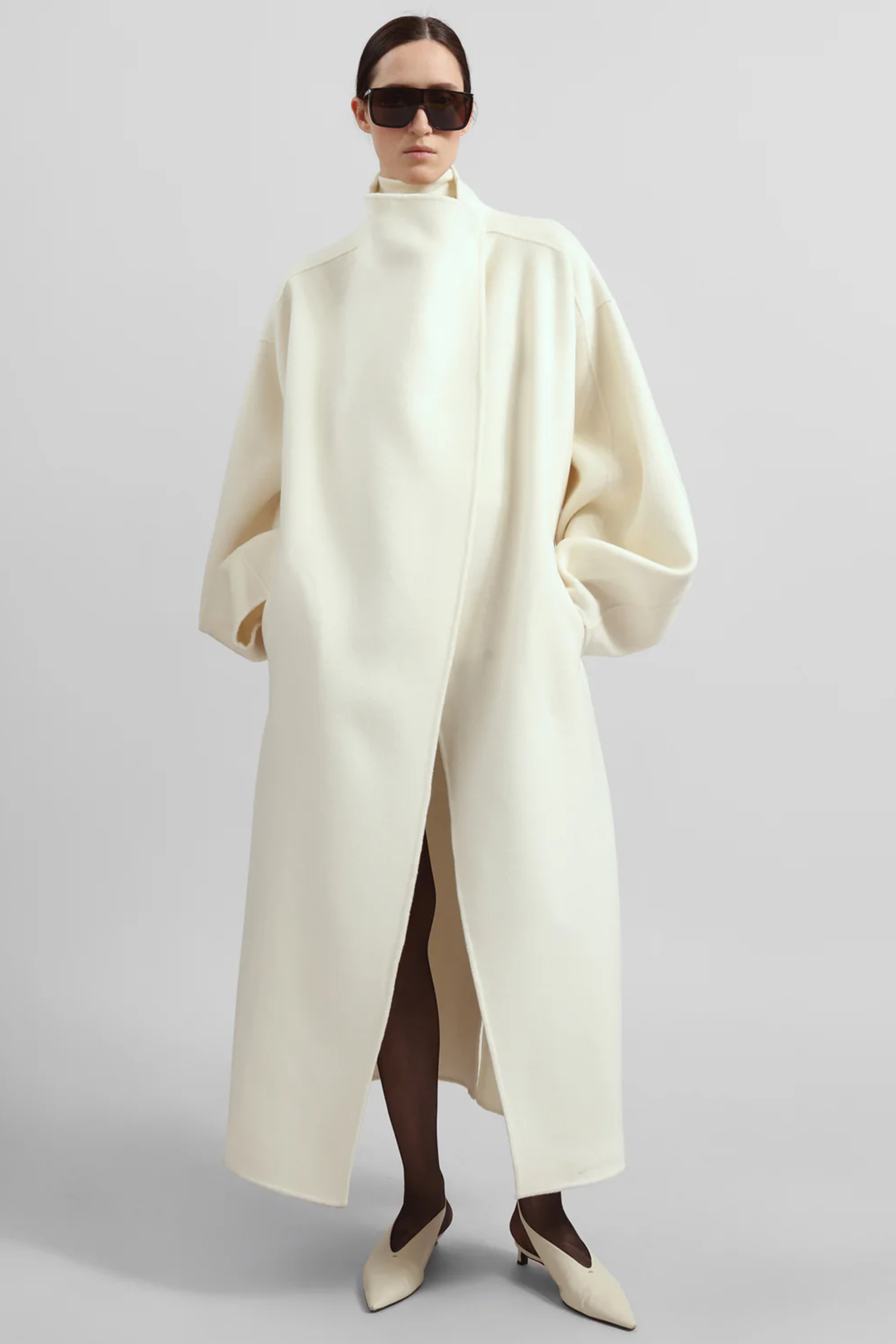 MOZROS's Funnel Neck Wool Coat