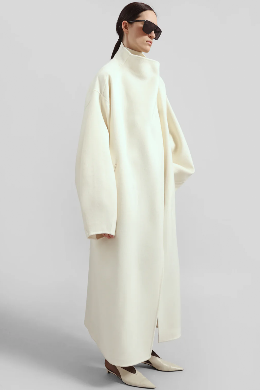 MOZROS's Funnel Neck Wool Coat