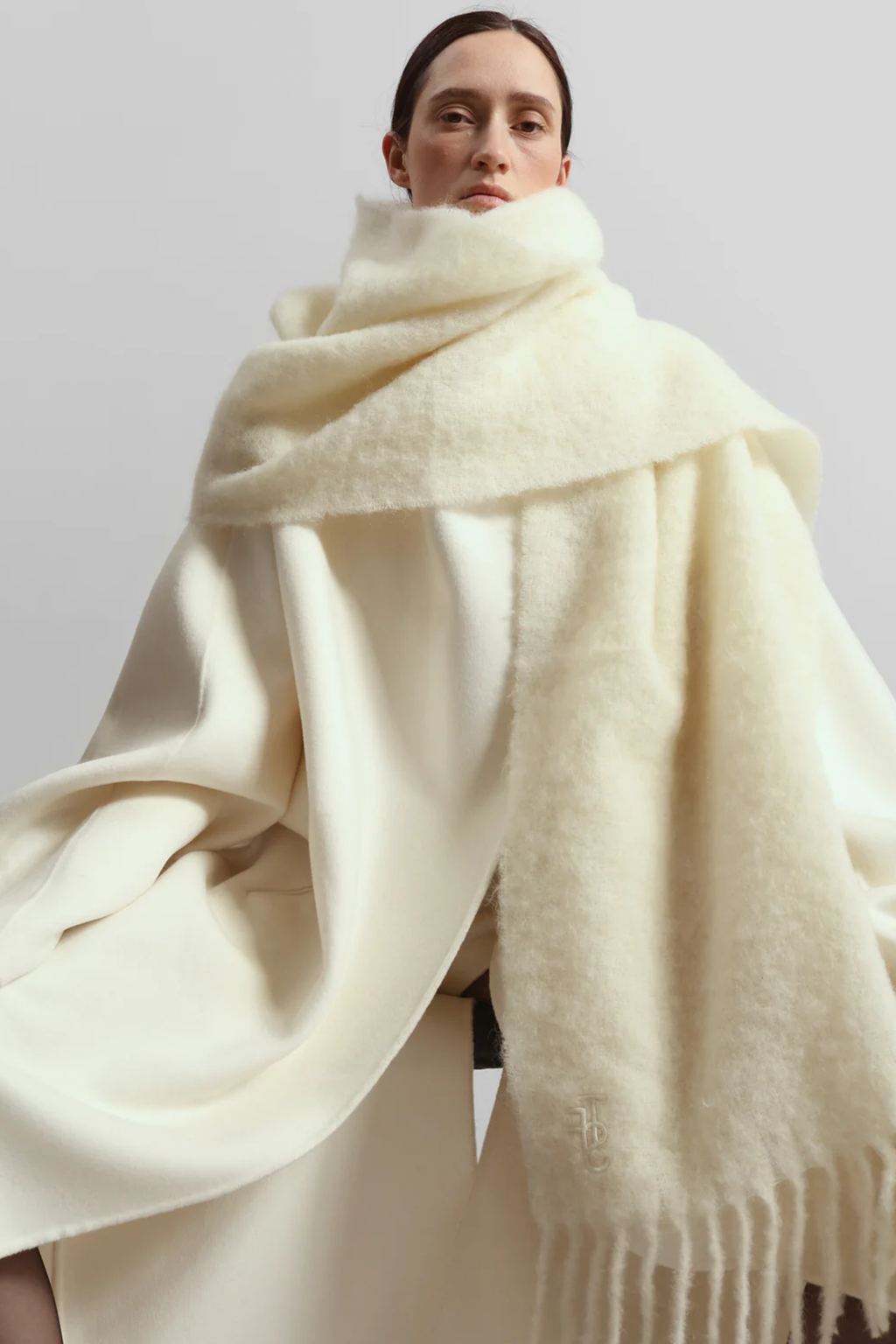 MOZROS's Funnel Neck Wool Coat