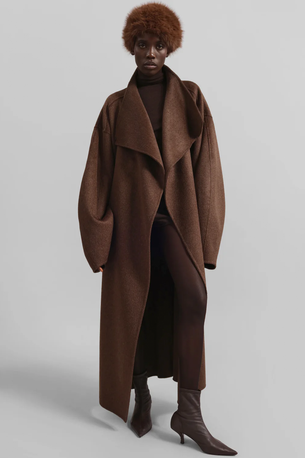 MOZROS's Funnel Neck Wool Coat