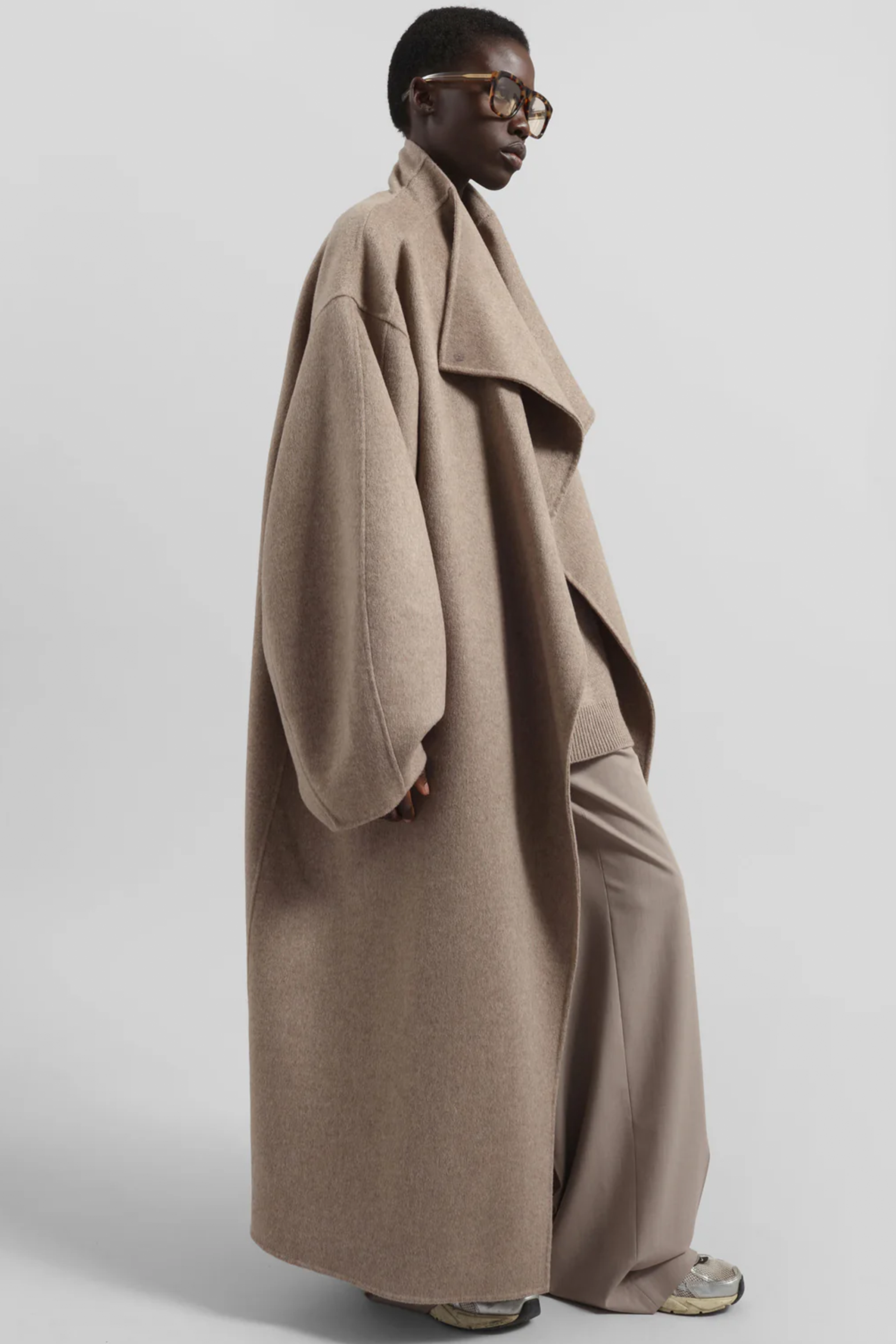 MOZROS's Funnel Neck Wool Coat