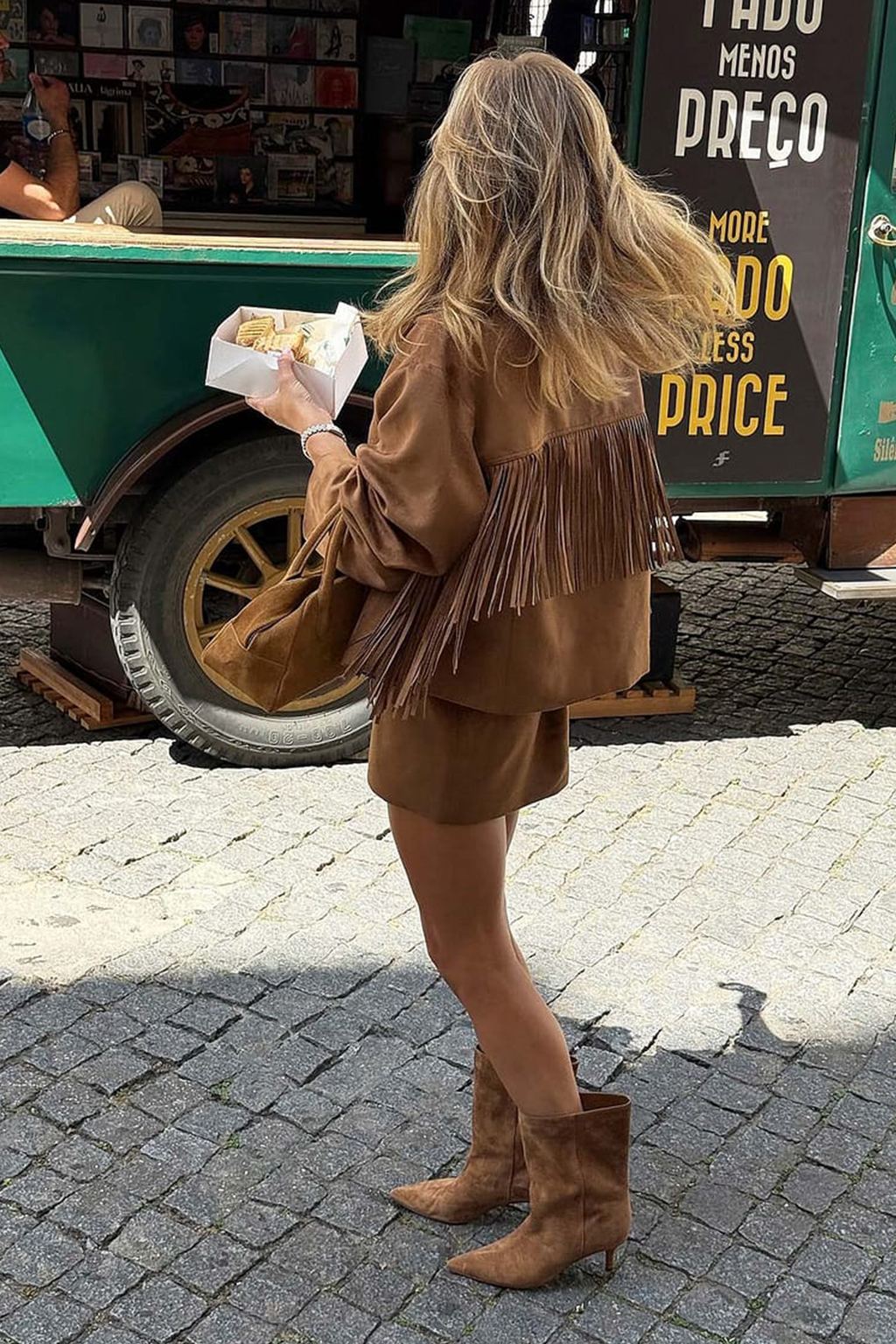 The Mocha Suede Mini Skirt